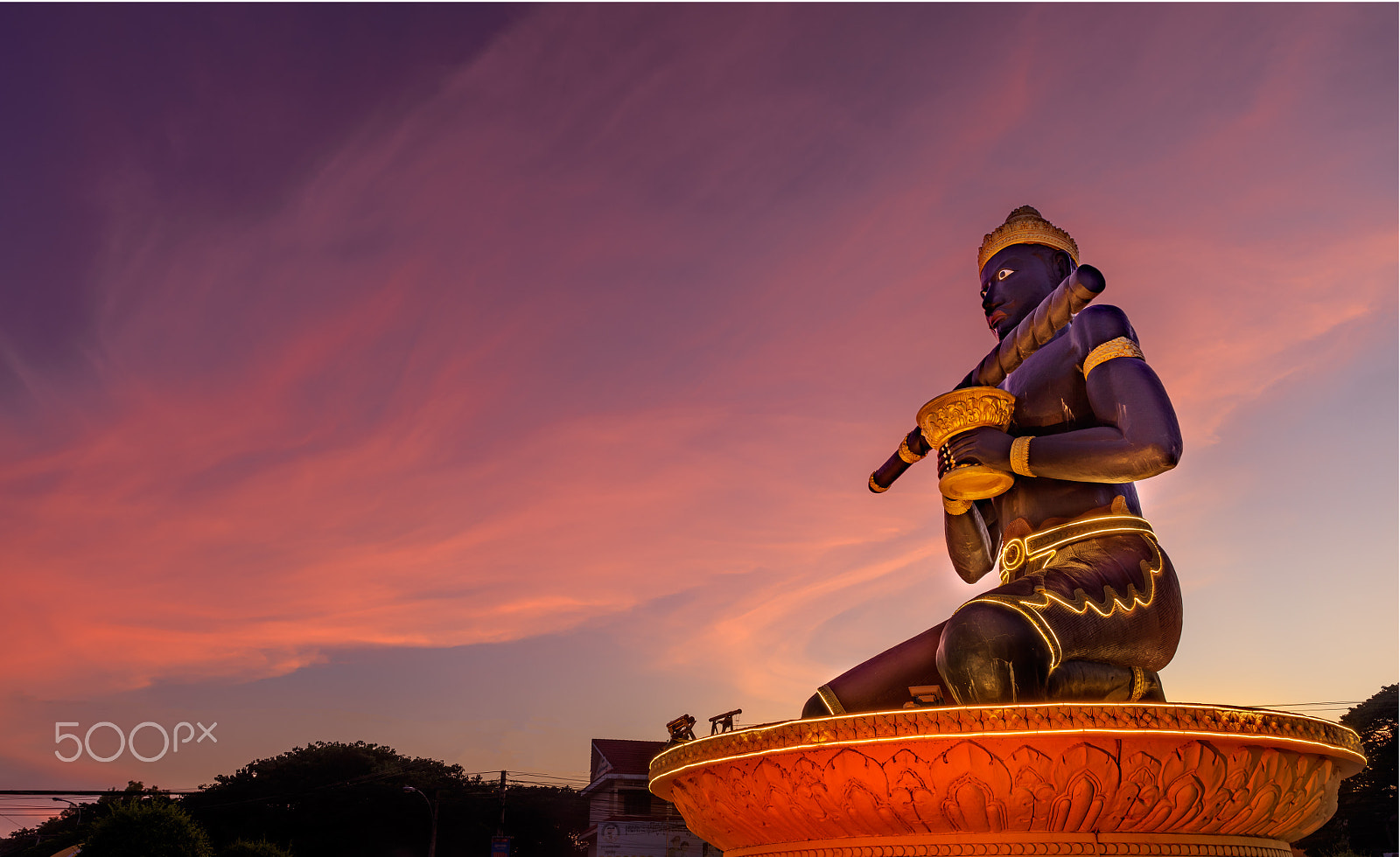 Canon EF 24-70mm F2.8L II USM sample photo. Dark buddha in sunset photography