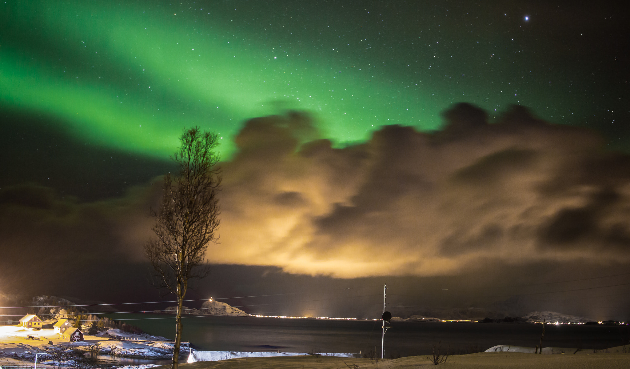 Canon EF-S 24mm F2.8 STM sample photo. Northern lights above senja photography