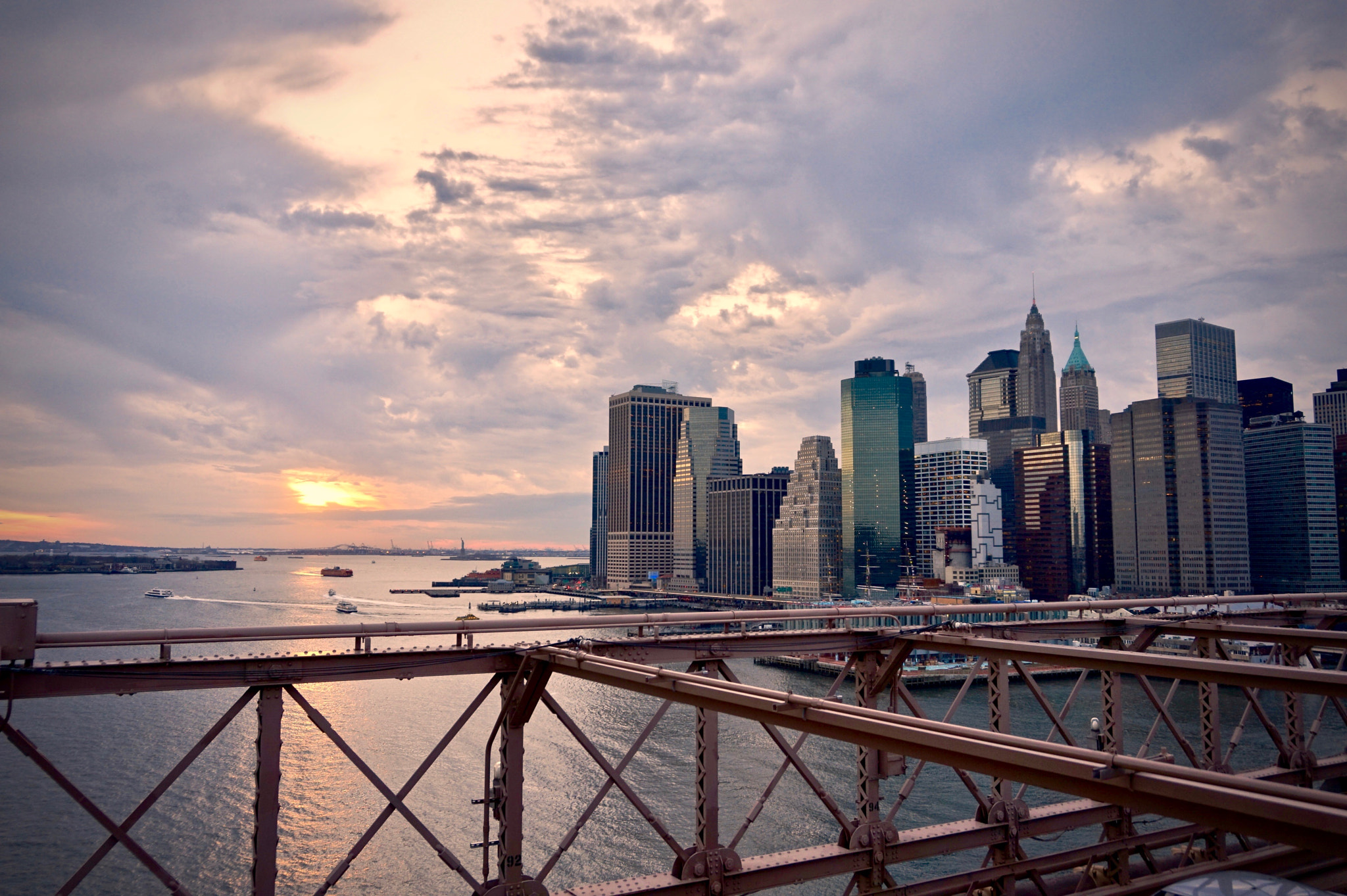 Sony Alpha a5000 (ILCE 5000) sample photo. Manhattan downtown from brooklyn bridge at sunset photography