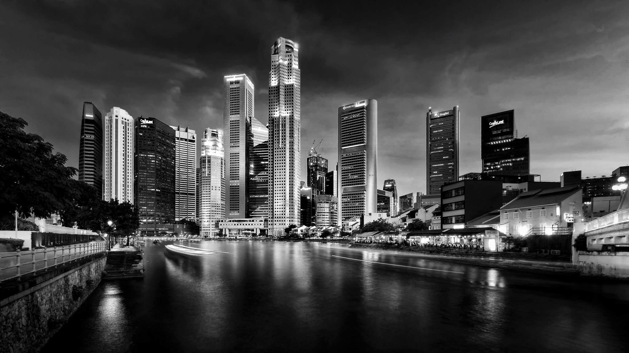 Nikon D300 + Sigma 10-20mm F3.5 EX DC HSM sample photo. Singapore river downtown view photography