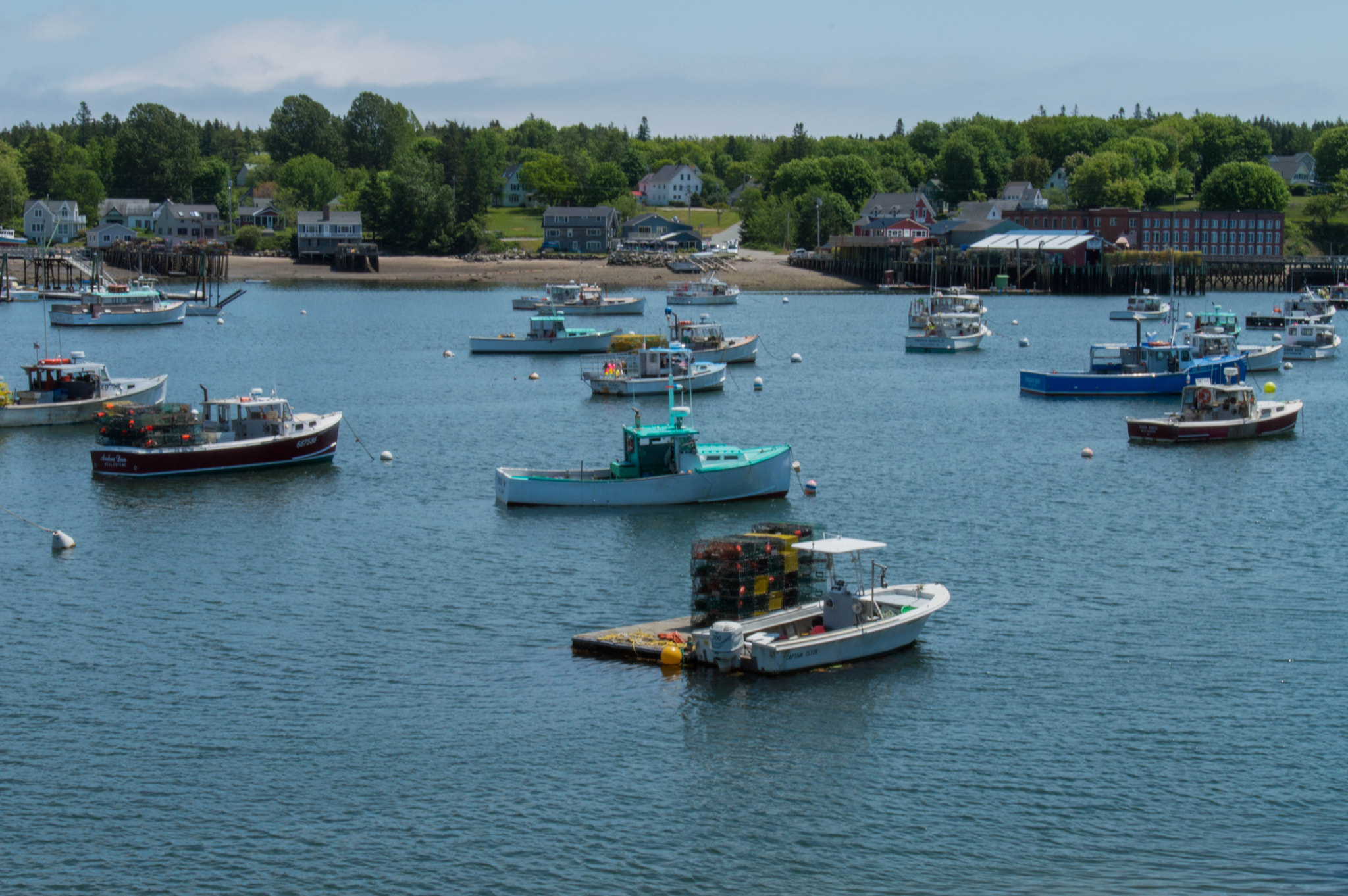Nikon D3200 sample photo. Lobster boats bass harbor photography