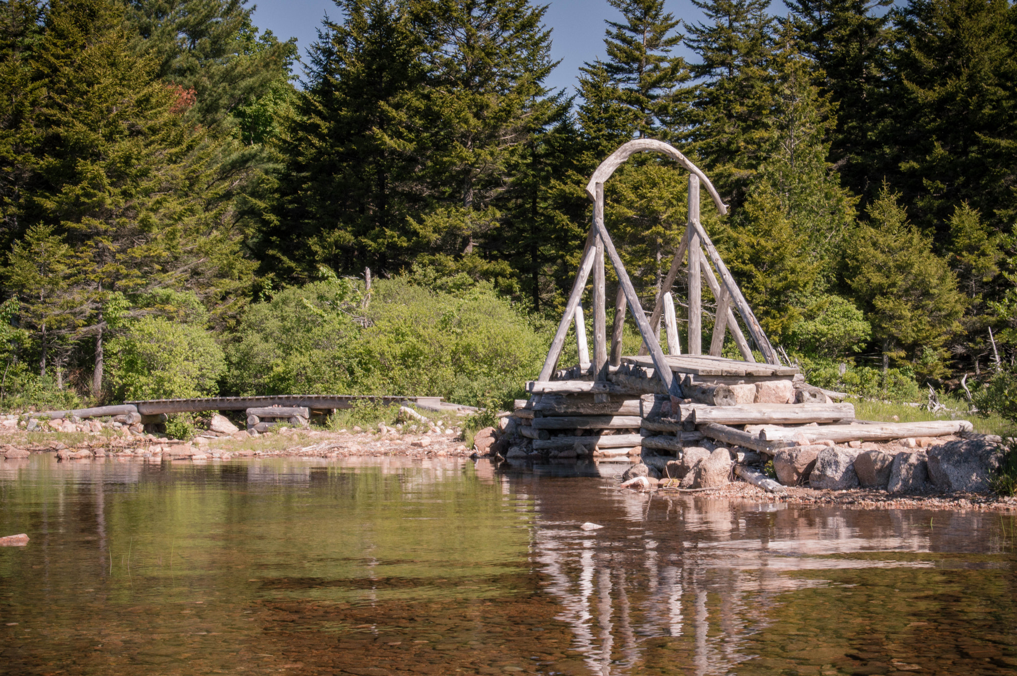 Nikon D3200 sample photo. Trail bridge jordan pond photography