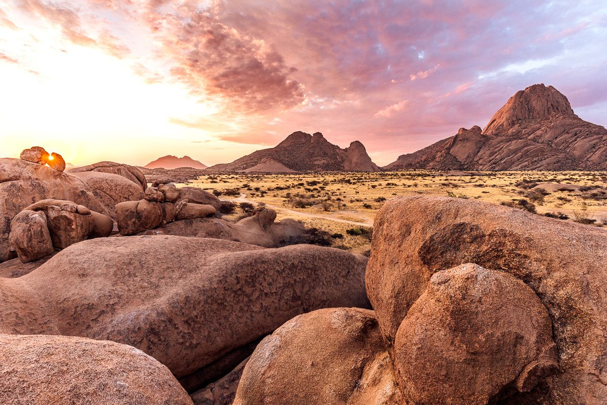 Canon EOS-1D X + Canon EF 16-35mm F4L IS USM sample photo. Spitzkoppe sunset photography