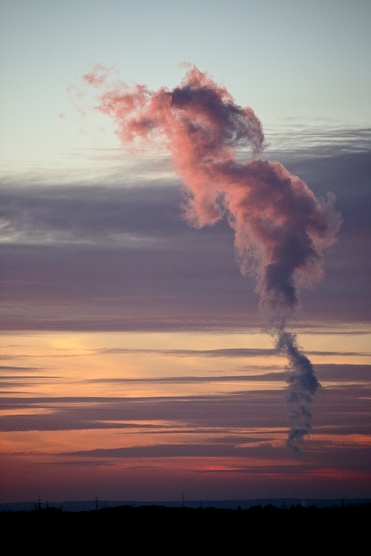 Canon EF-S 55-250mm F4-5.6 IS STM sample photo. Nuclear plant steam clouds at sunet photography
