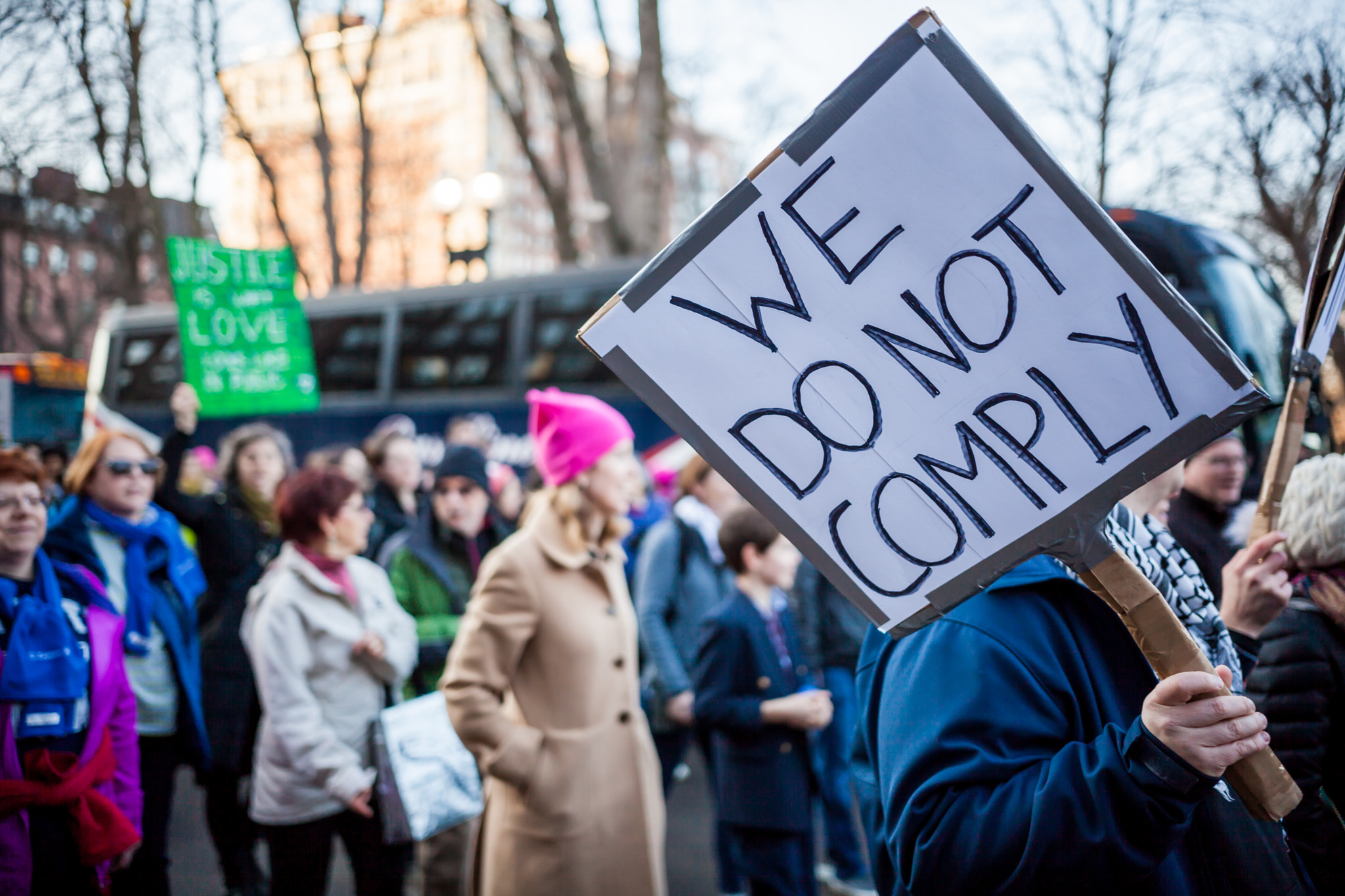 Canon EOS 5D Mark II + Sigma 18-35mm f/1.8 DC HSM sample photo. Boston - women's march photography