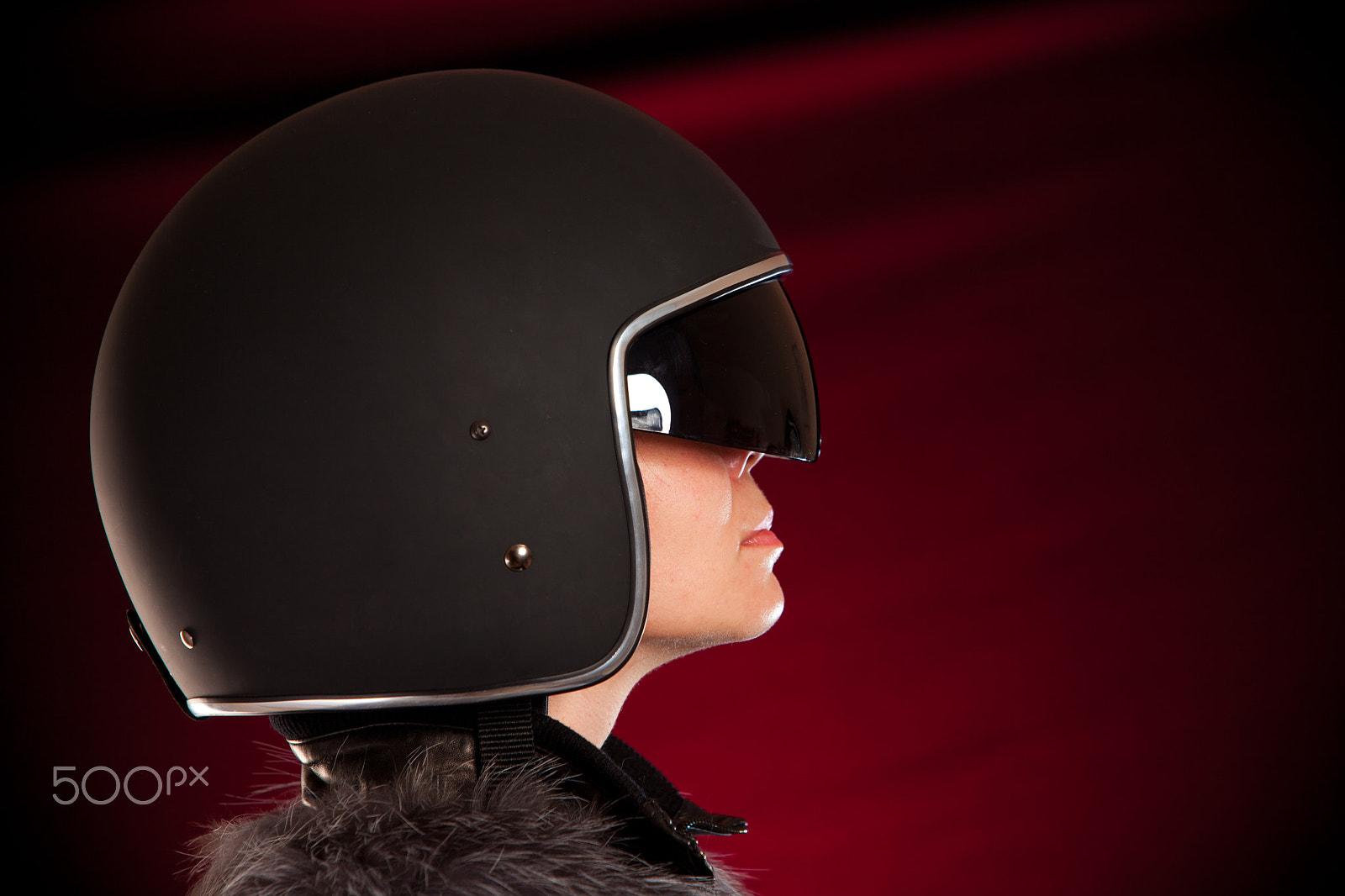 Canon EF 70-200mm F2.8L IS USM sample photo. Biker girl in a helmet photography