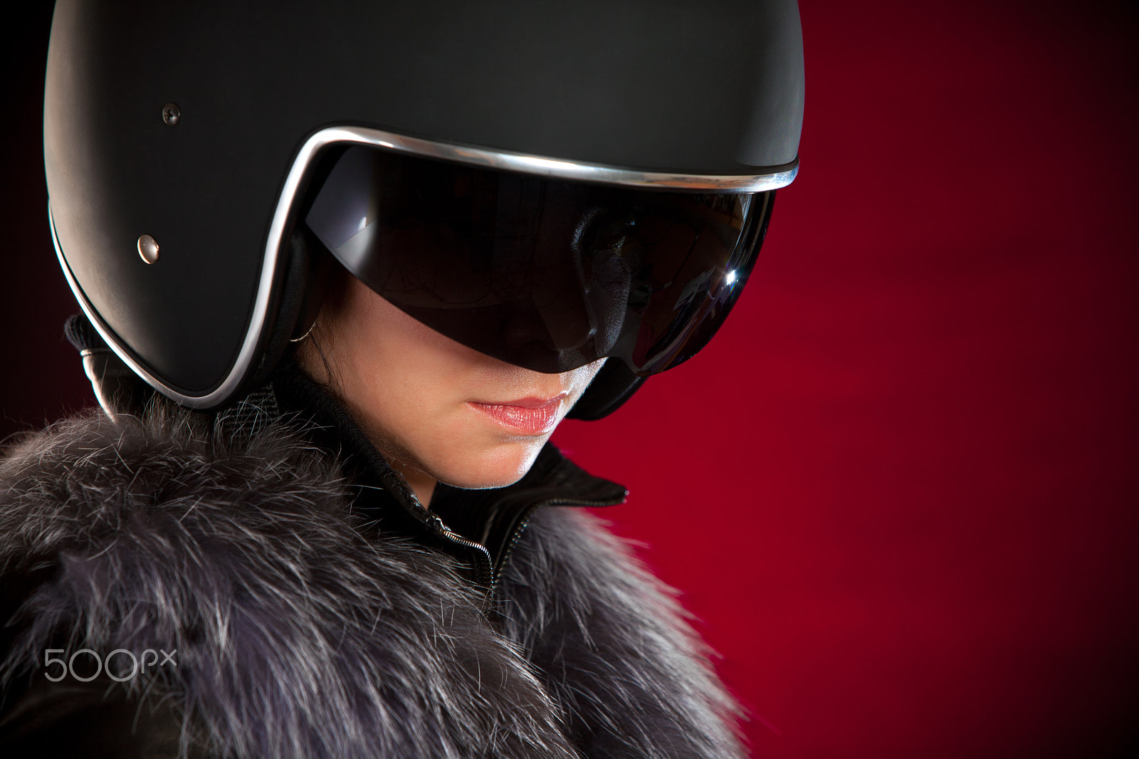 Canon EF 70-200mm F2.8L IS USM sample photo. Biker girl in a helmet photography