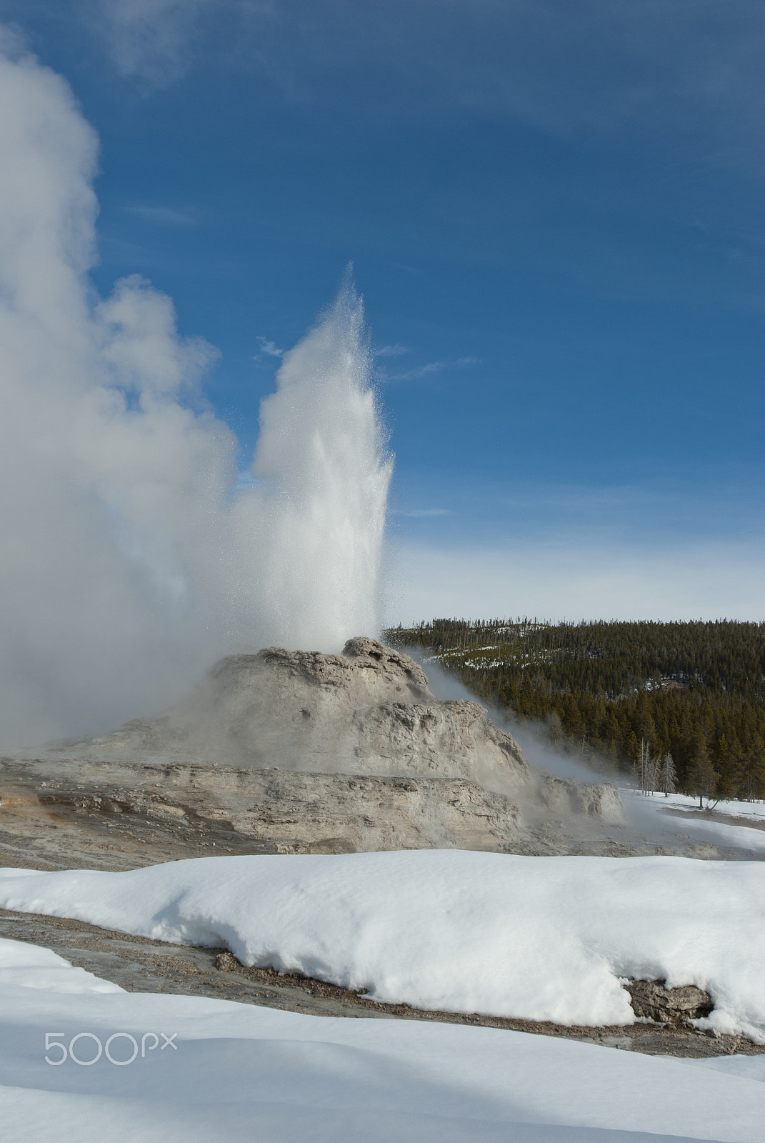 Nikon D200 sample photo. Castle geyser, yellowstone np photography
