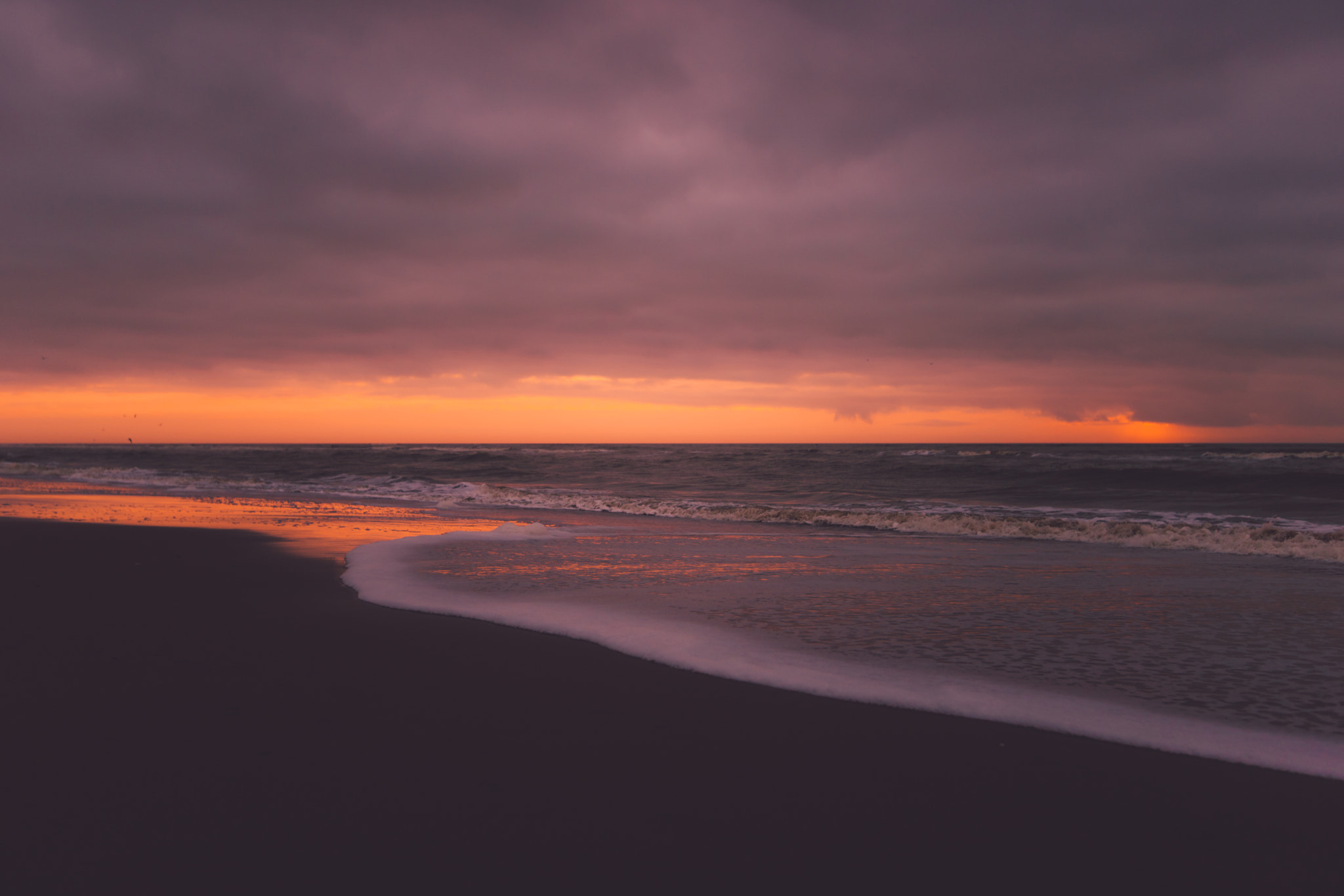 Sony Alpha DSLR-A900 sample photo. Zandvoort beach sunset during winter season photography