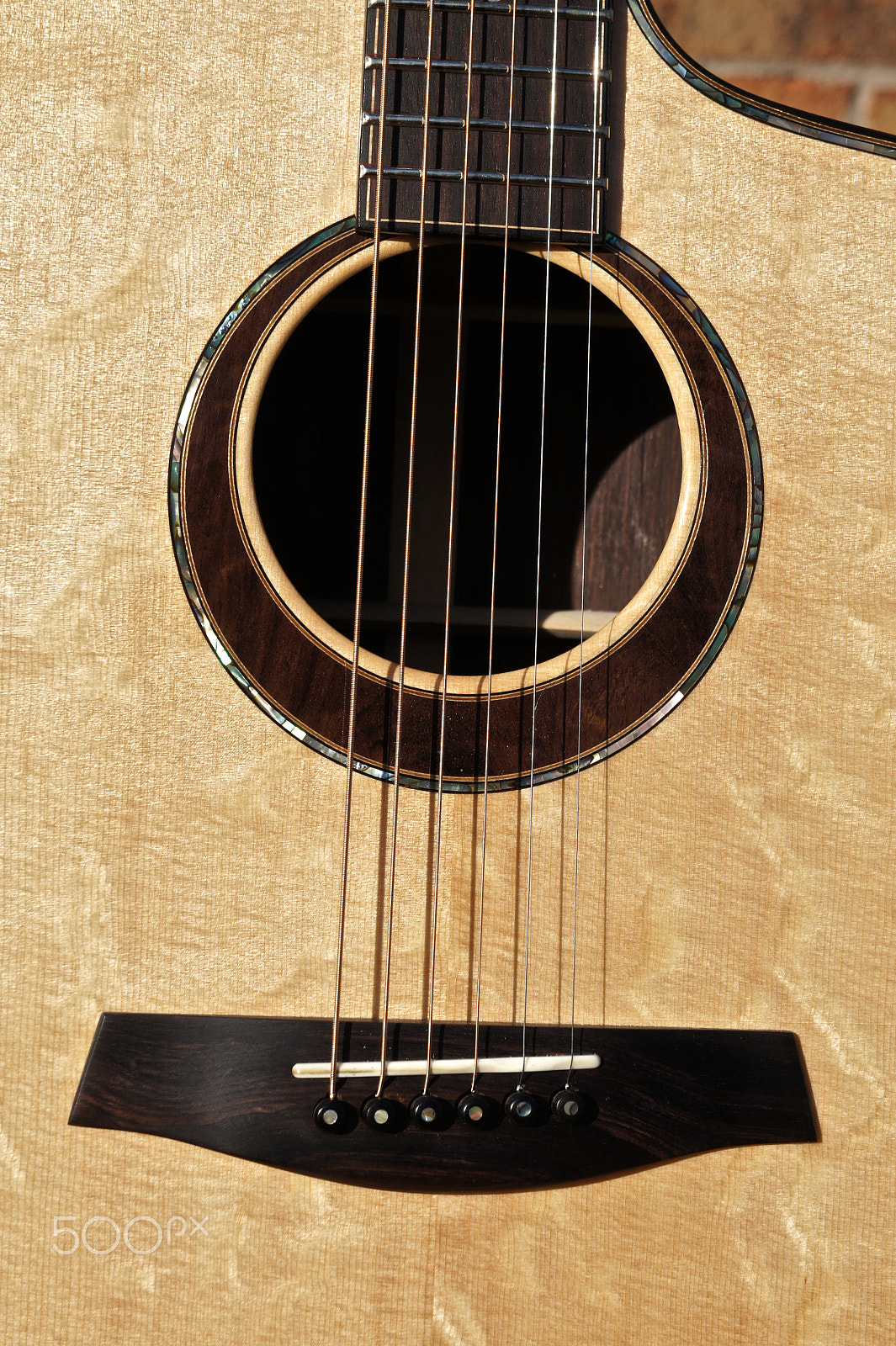 Sony E 18-55mm F3.5-5.6 OSS sample photo. Leclair custom guitar, rosette and bridge photography