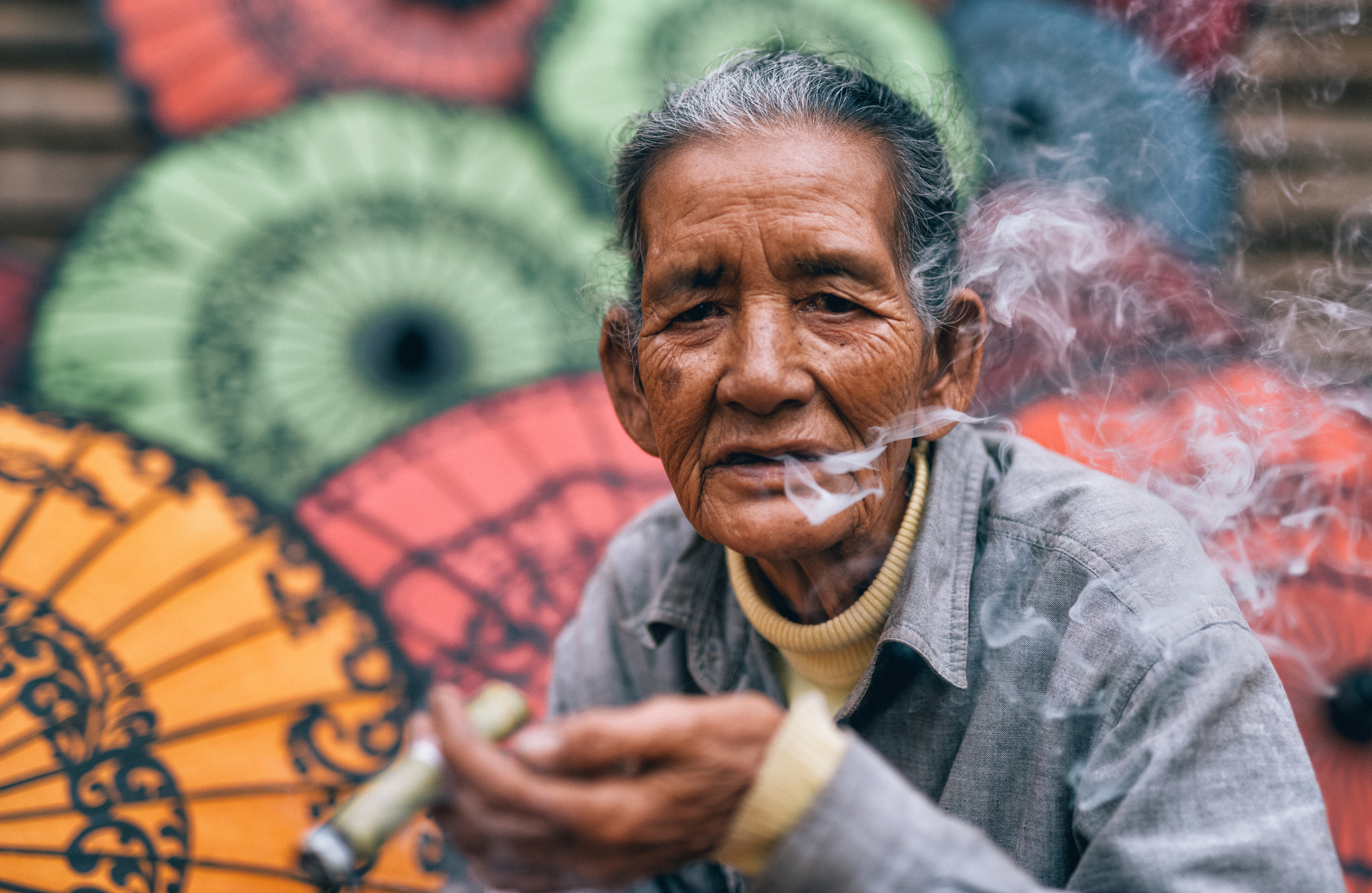 Sigma 50mm F1.4 DG HSM Art sample photo. Smoking women photography