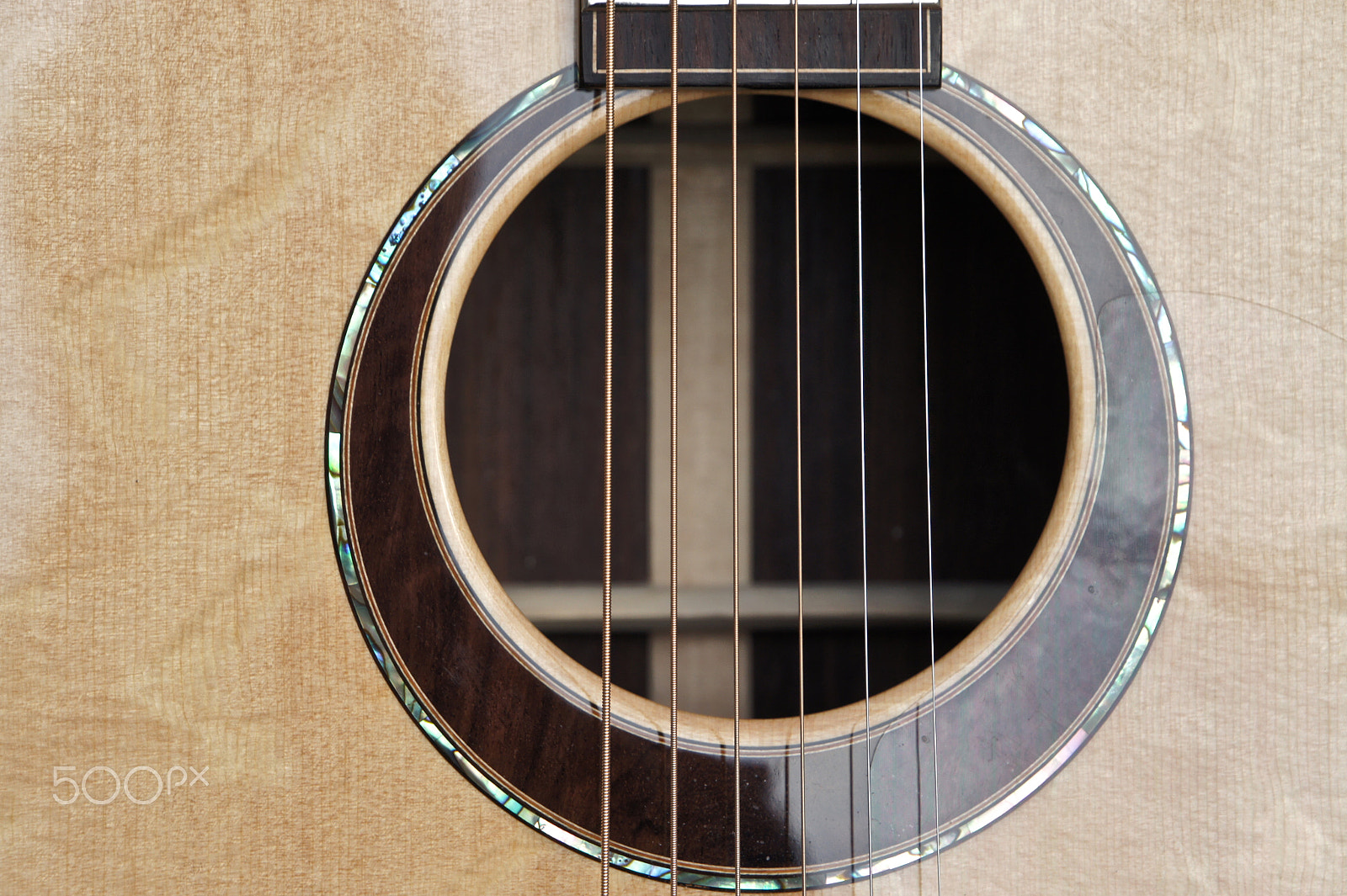 Sony E 18-200mm F3.5-6.3 OSS sample photo. Leclair custom acoustic guitar, rosette detail photography