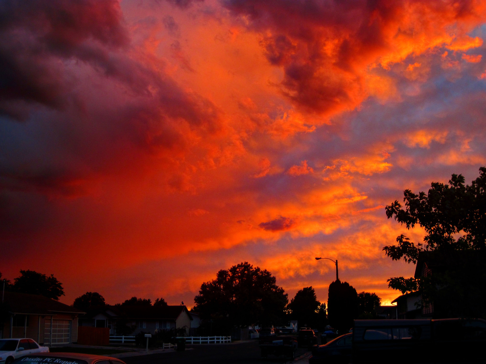 Canon PowerShot A1100 IS sample photo. Vibrant red sunset photography