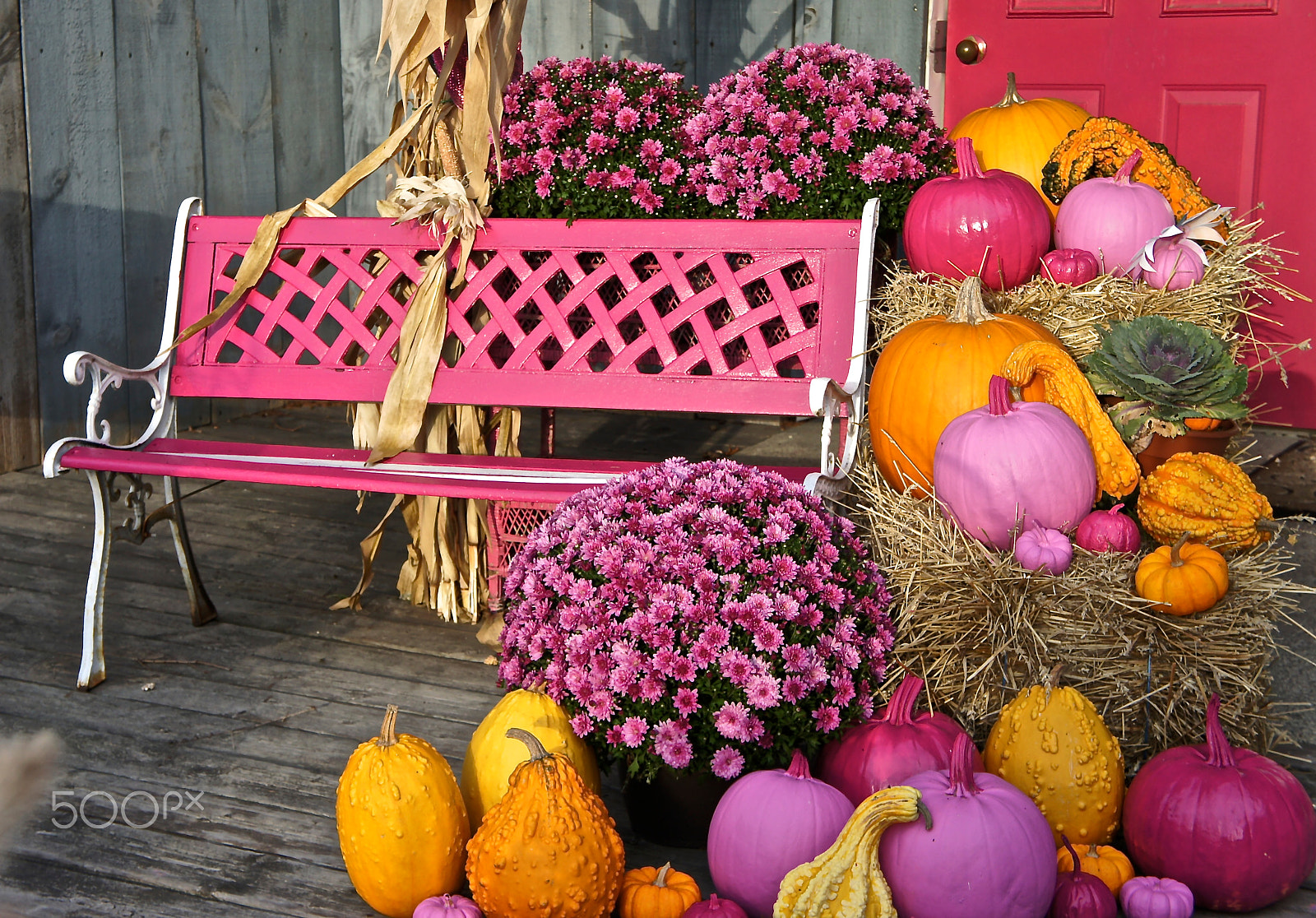 Sony Alpha NEX-5 + Sony E 18-55mm F3.5-5.6 OSS sample photo. Beautiful fall porch display photography