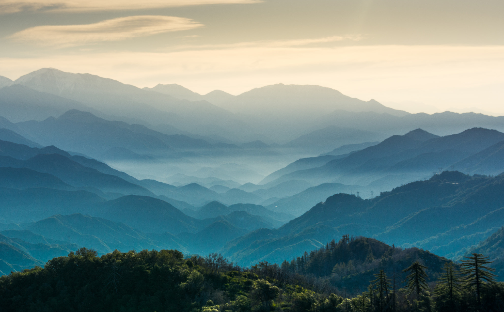 Sigma 18-250mm F3.5-6.3 DC Macro OS HSM sample photo. Sunrise over san gabriel mountains photography