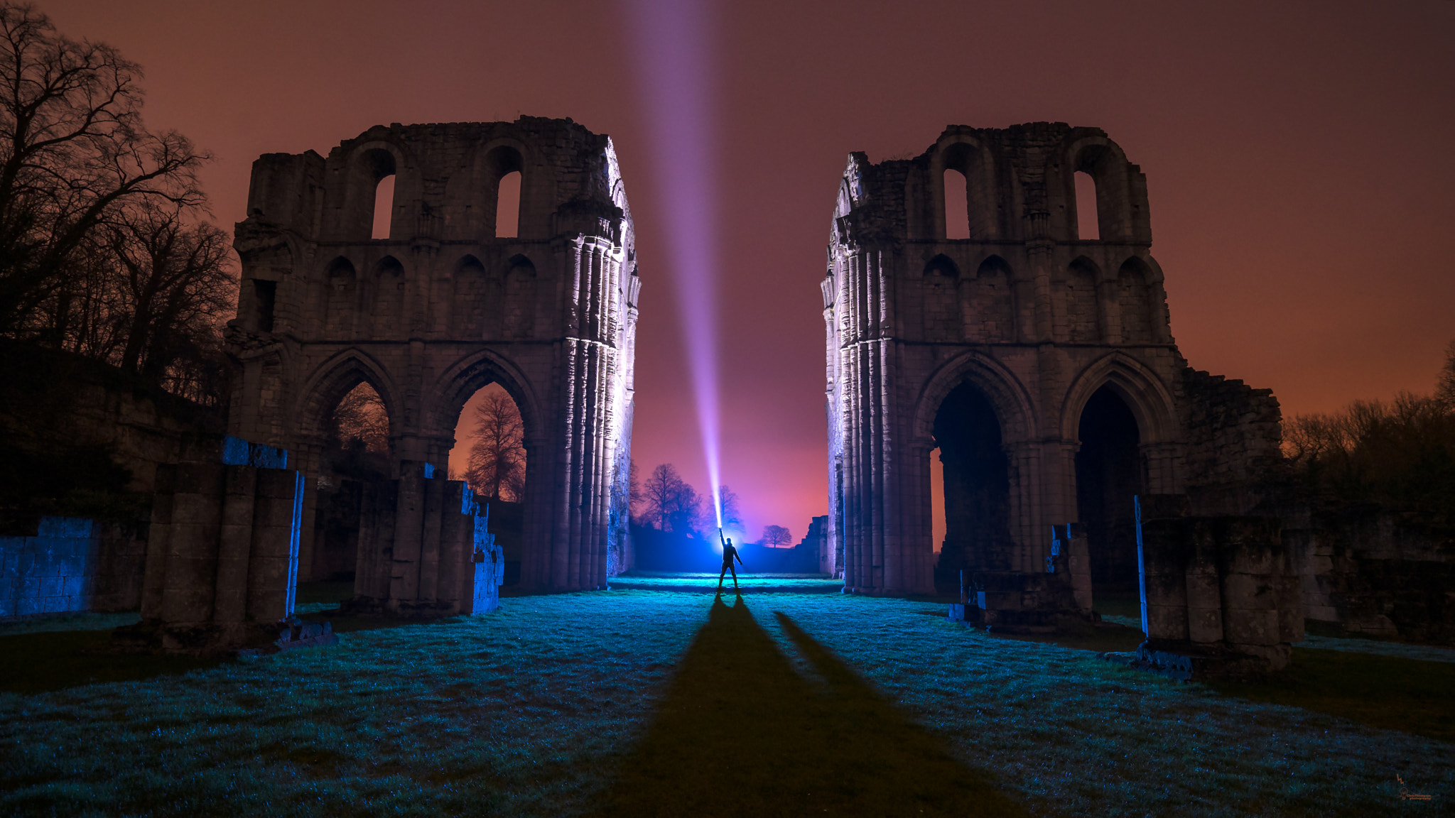 Sony a7 sample photo. Lighting up roche abbey photography