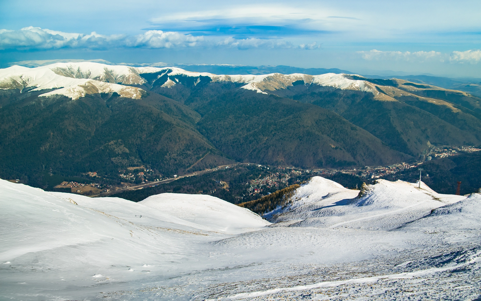 Sony a99 II sample photo. View of sinaia resort from 2000m altitude photography