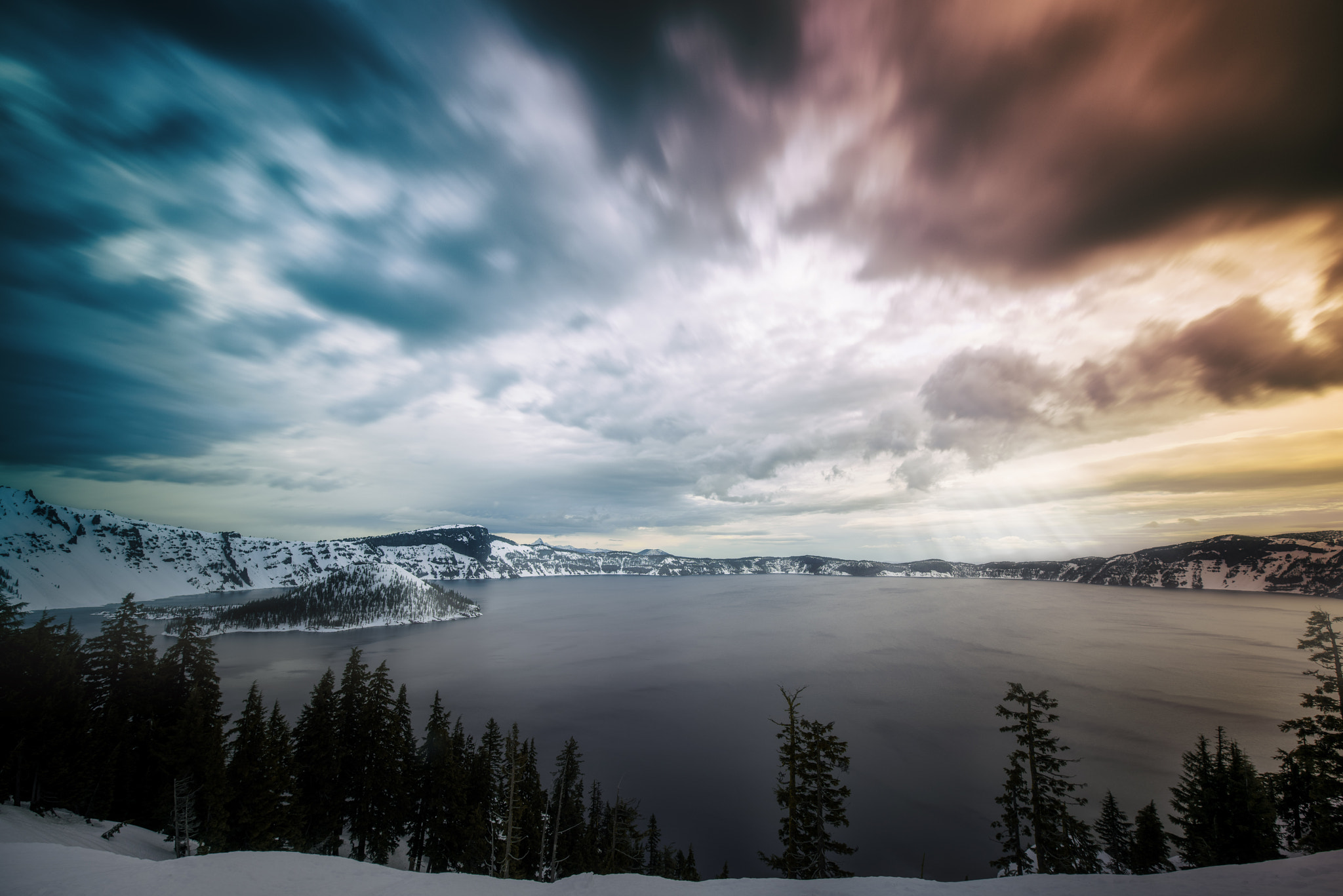 Tamron SP 15-30mm F2.8 Di VC USD sample photo. Crater lake with sunset photography