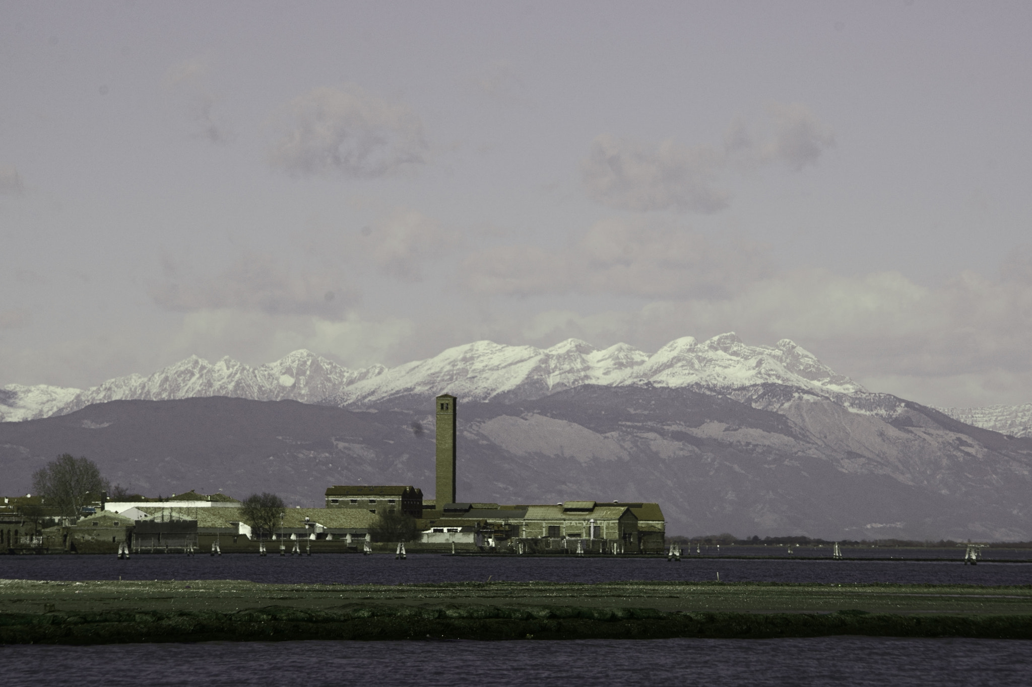 Sony a5100 sample photo. Murano, lagoon and mountains ii photography