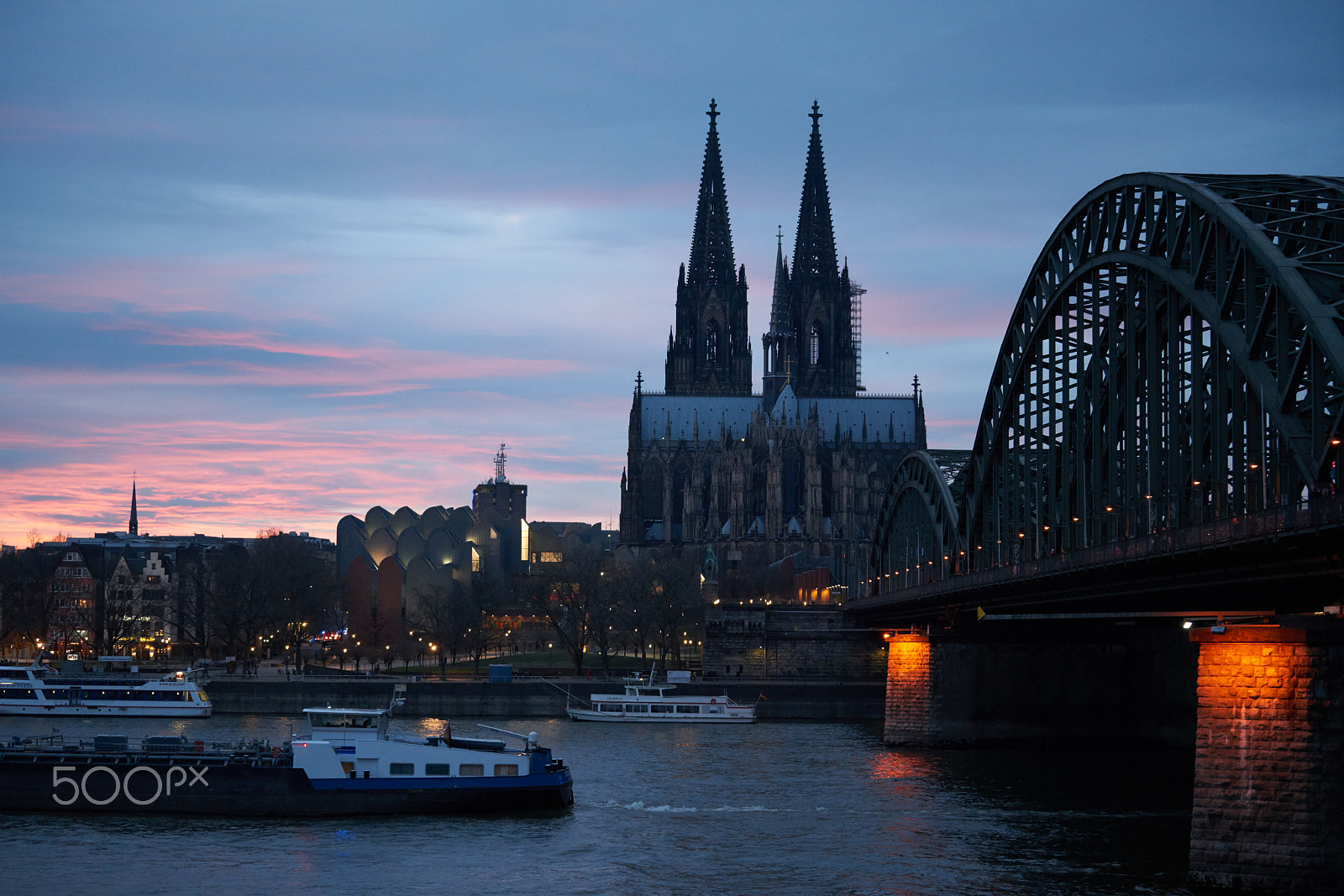 Sony a7R II sample photo. Köln dom at dusk. photography