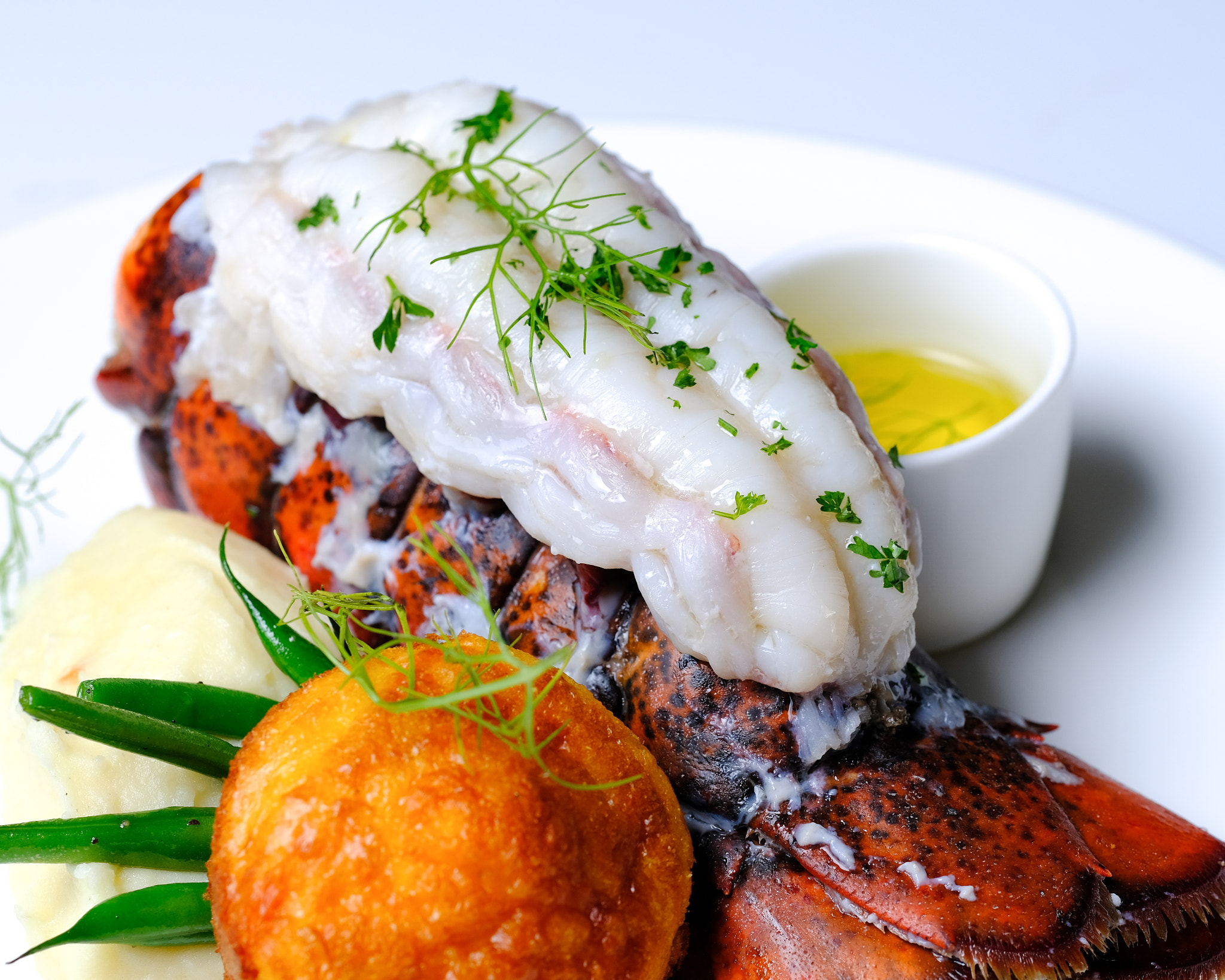 Fujifilm X-Pro2 + Fujifilm XF 90mm F2 R LM WR sample photo. Canadian butter poached lobster tail photography