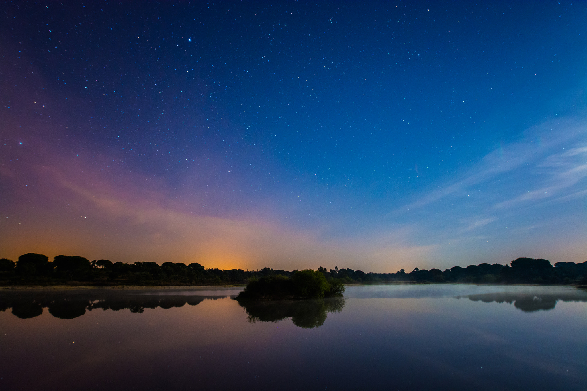 Samyang 16mm F2 ED AS UMC CS sample photo. Lake illuminated by the moon photography