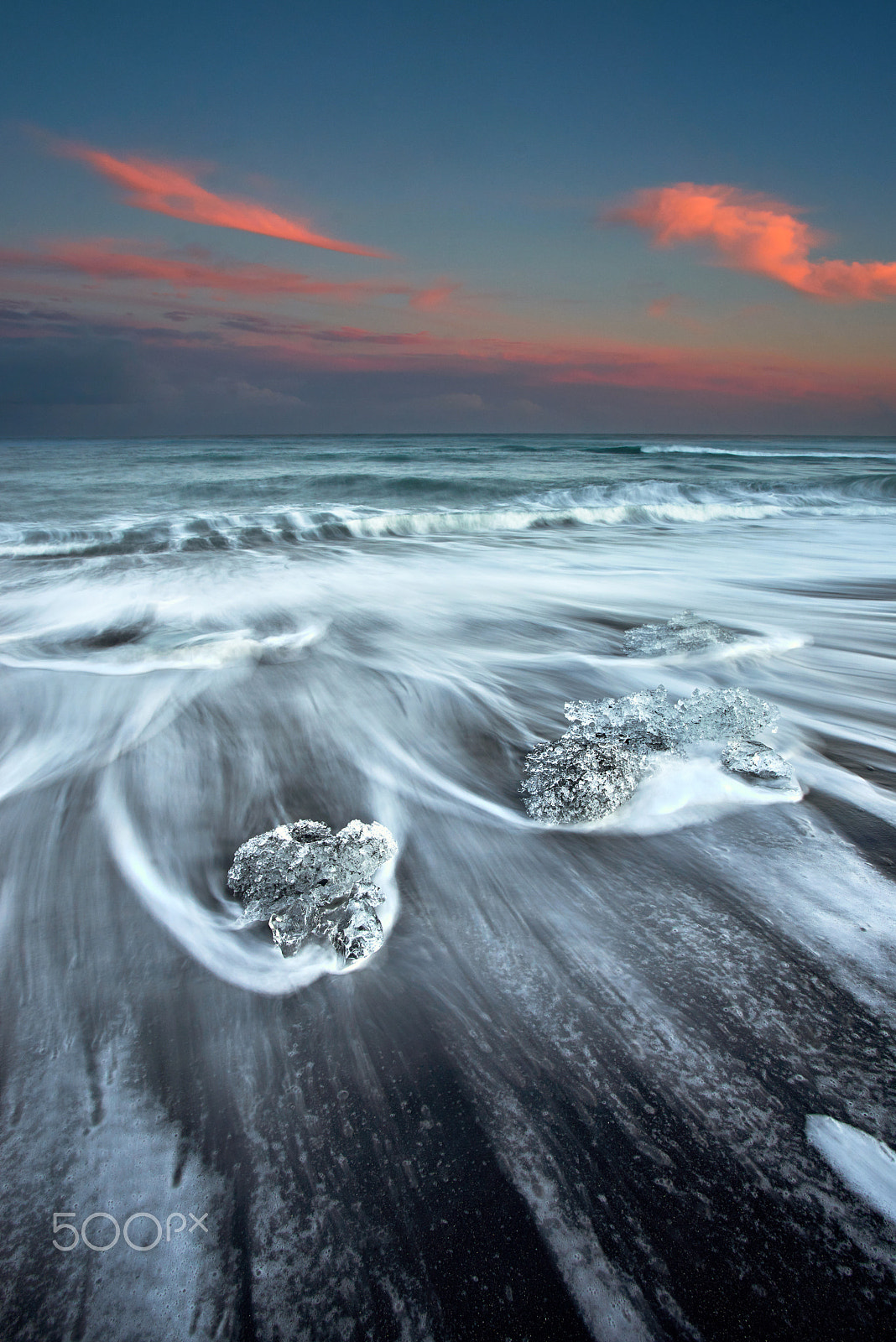 Sony a7R sample photo. Crystal ice on the beach at jokulsarlon, iceland photography