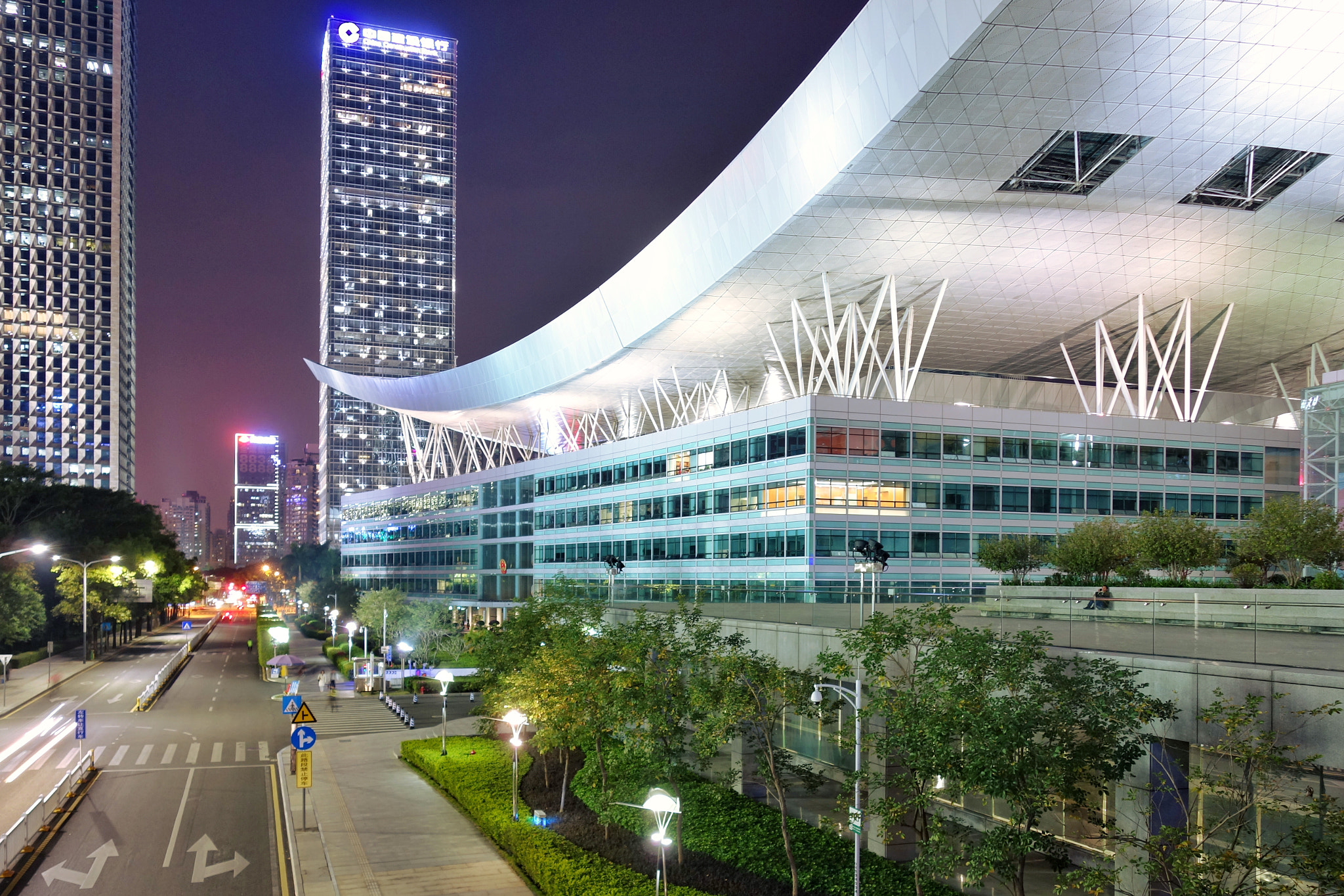 Sony Cyber-shot DSC-RX100 sample photo. A night view of the shenzhen civic centre photography