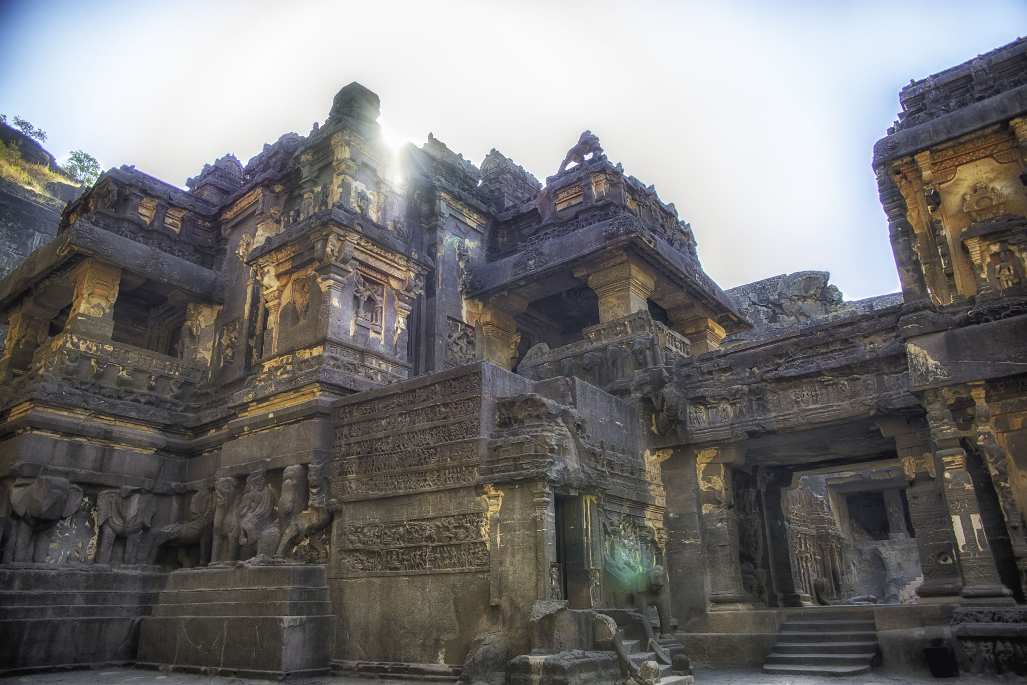 Sigma 24-70mm F2.8 EX DG HSM sample photo. Kailasha temple, ellora caves photography