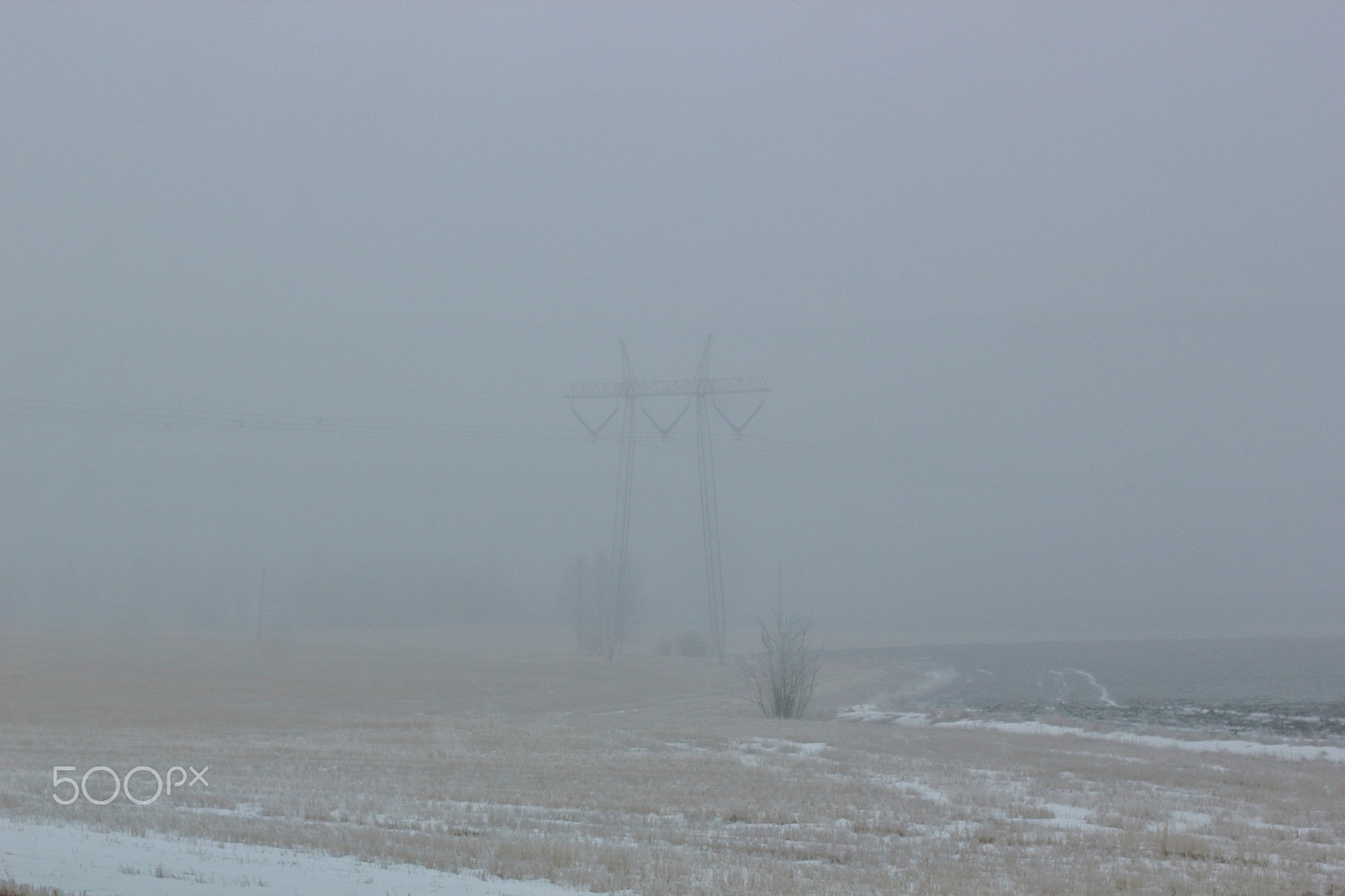 Canon EOS 550D (EOS Rebel T2i / EOS Kiss X4) + Canon EF 50mm F1.4 USM sample photo. Pylon in fog photography