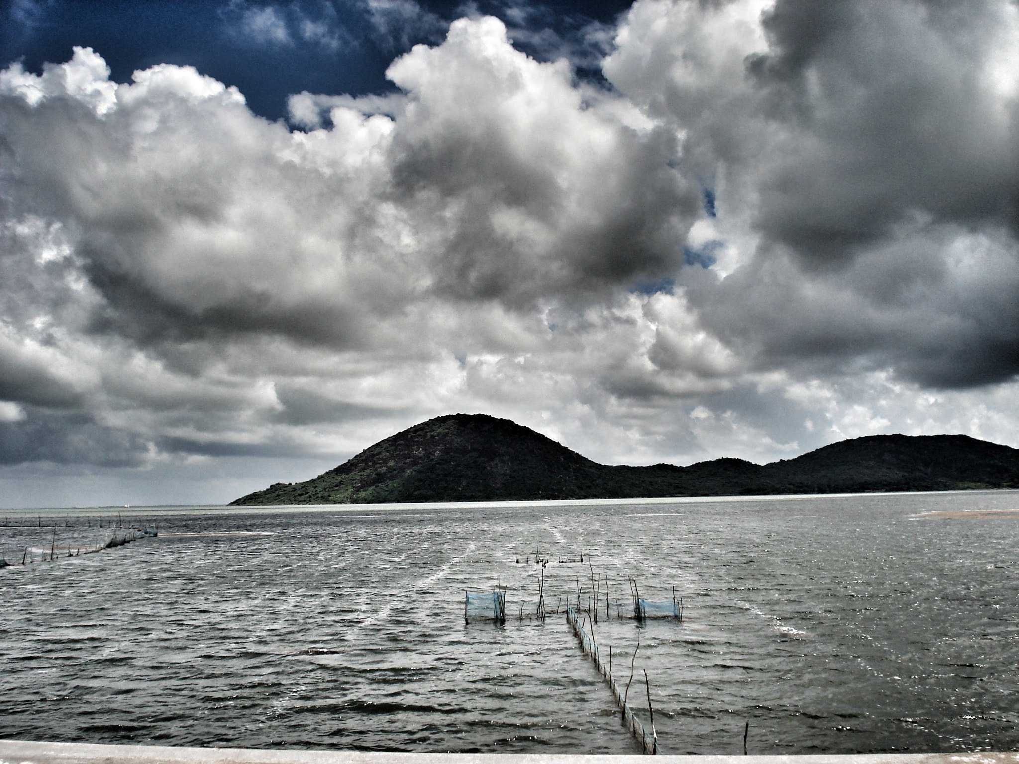 Sony DSC-W30 sample photo. Clouds on a lake,  photography