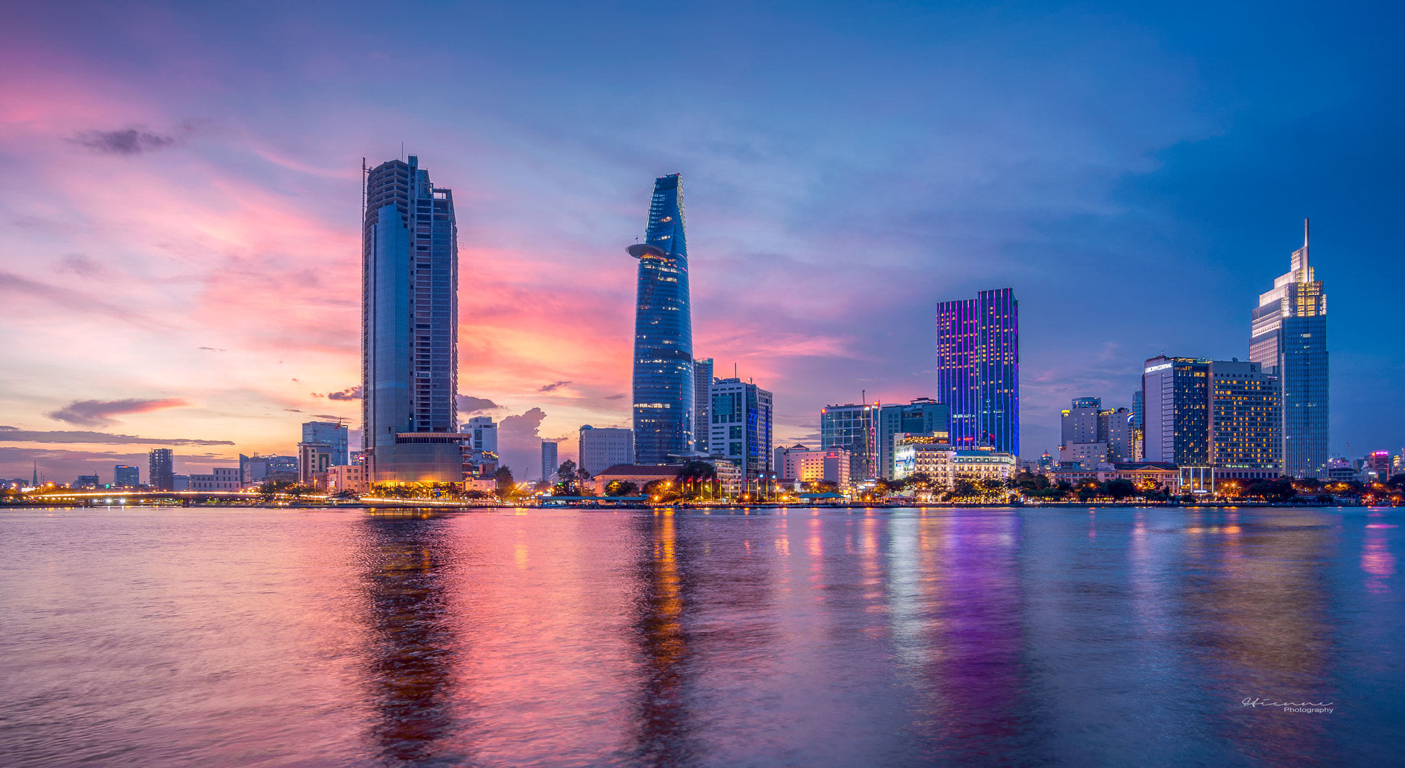 Nikon D800 sample photo. Ho chi minh cbd across the saigon river photography