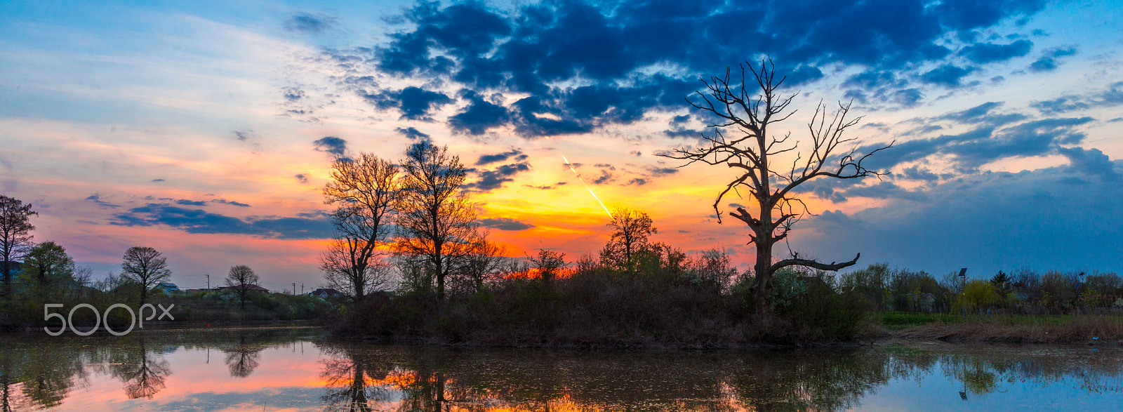 Sony a99 II sample photo. Sunset at mogosoaia lake - panorama photography