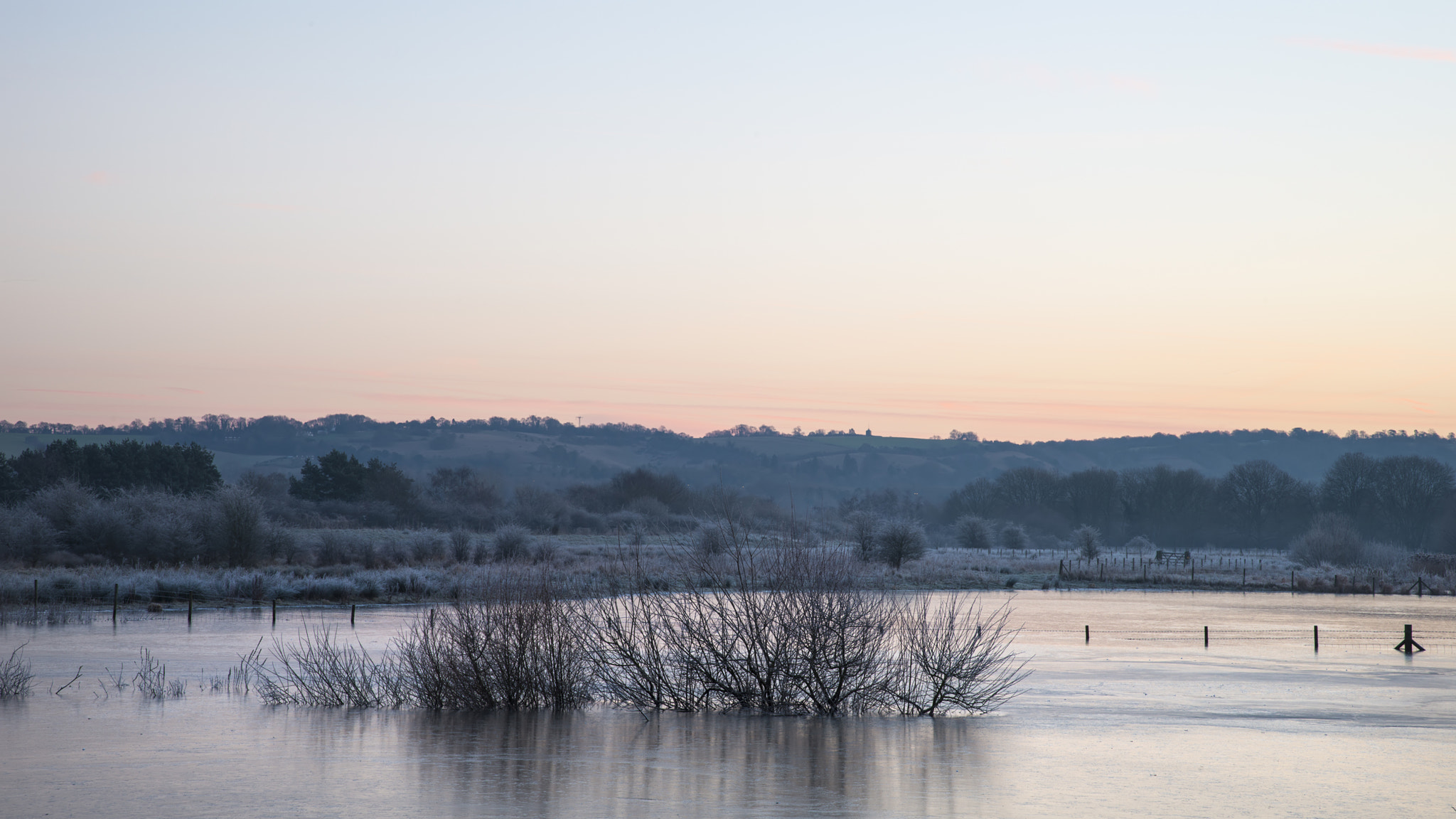 Nikon D800 sample photo. Beautiful vibrant english countryside lake image with frost and photography