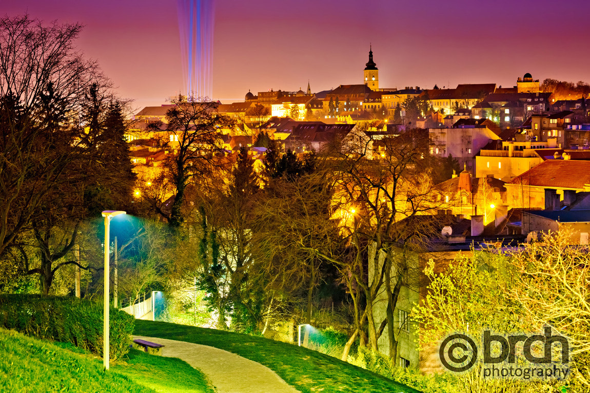 Canon EF 70-300mm F4-5.6L IS USM sample photo. Zagreb historic upper town night view photography