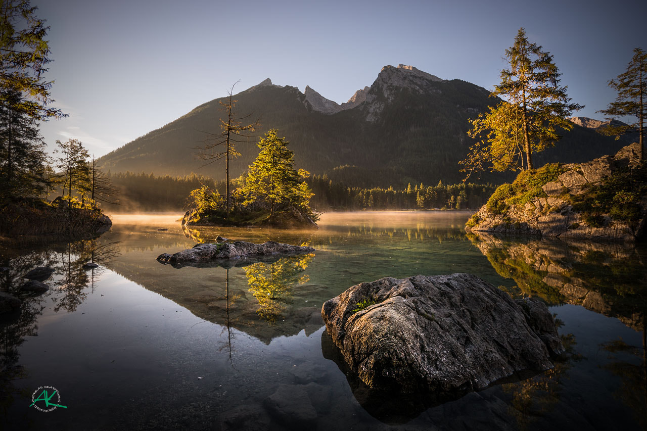 Sony a99 II + Sony Vario-Sonnar T* 16-35mm F2.8 ZA SSM sample photo. Hintersee fall sunrise photography