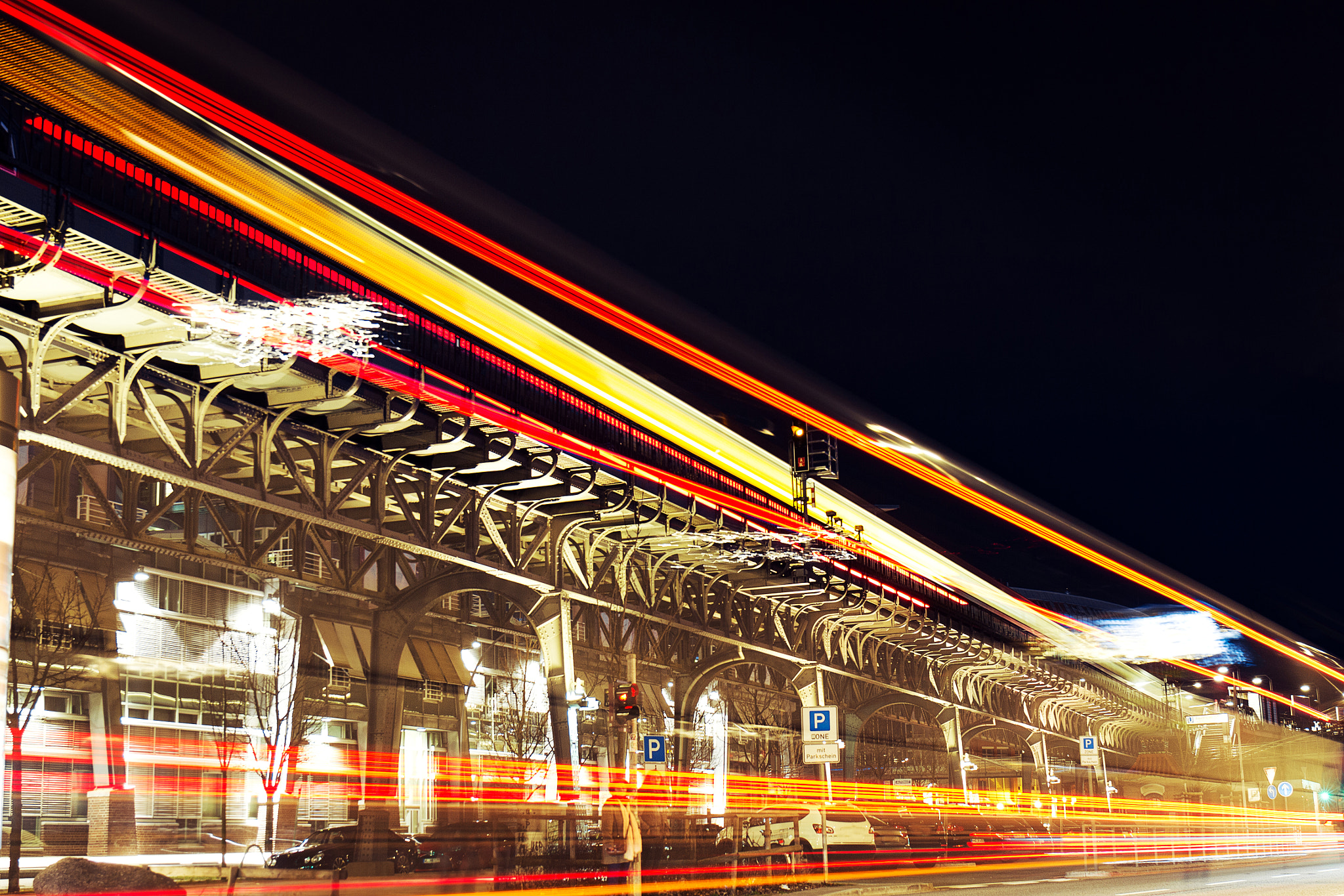 Canon EOS 7D sample photo. Beautiful night city lights. abstract. urban concept. hamburg, g photography