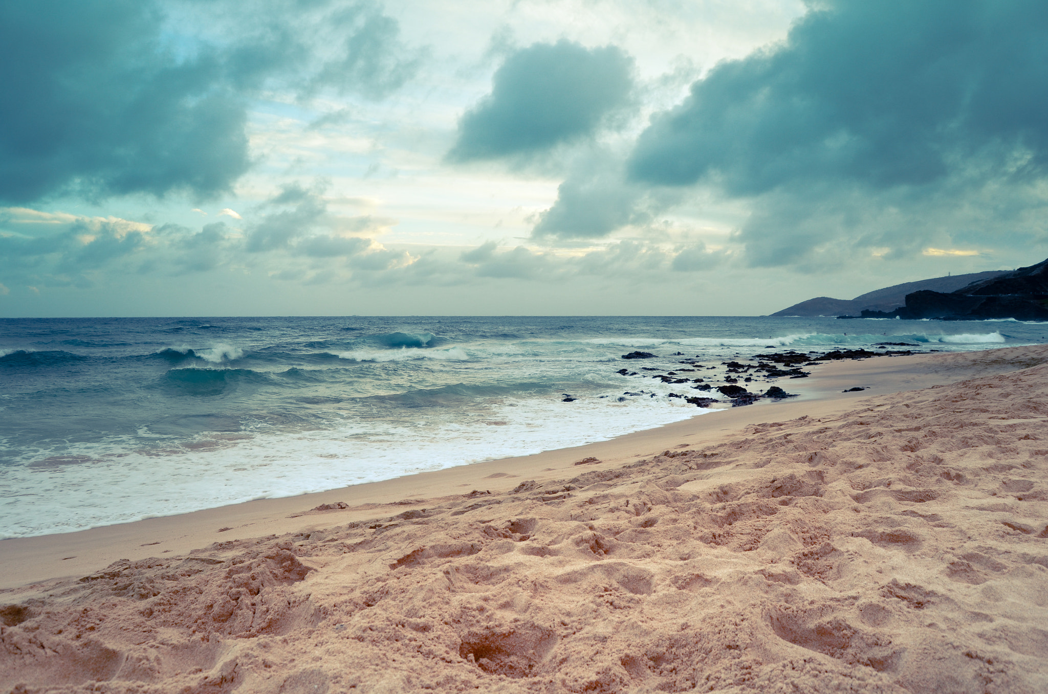 Nikon D7000 sample photo. Storm clouds and waves at tropical beach photography