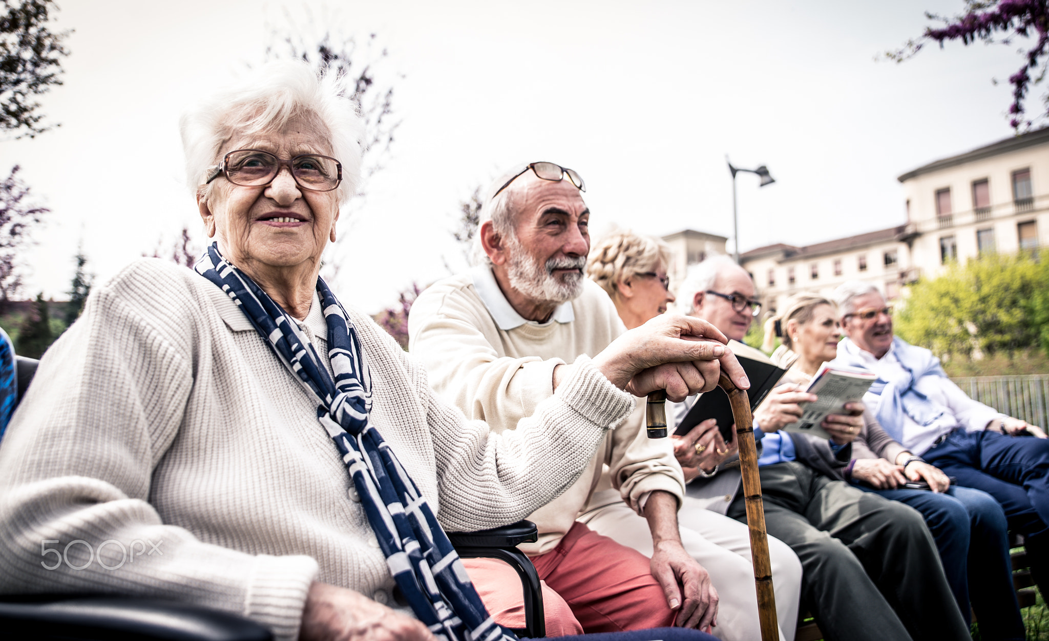 Seniors spending time at the park