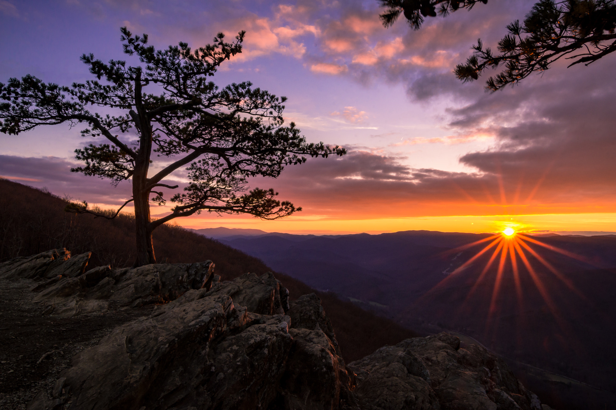 Nikon D7200 sample photo. Sunset from raven's roost overlook • blue ridge parkway • virginia photography