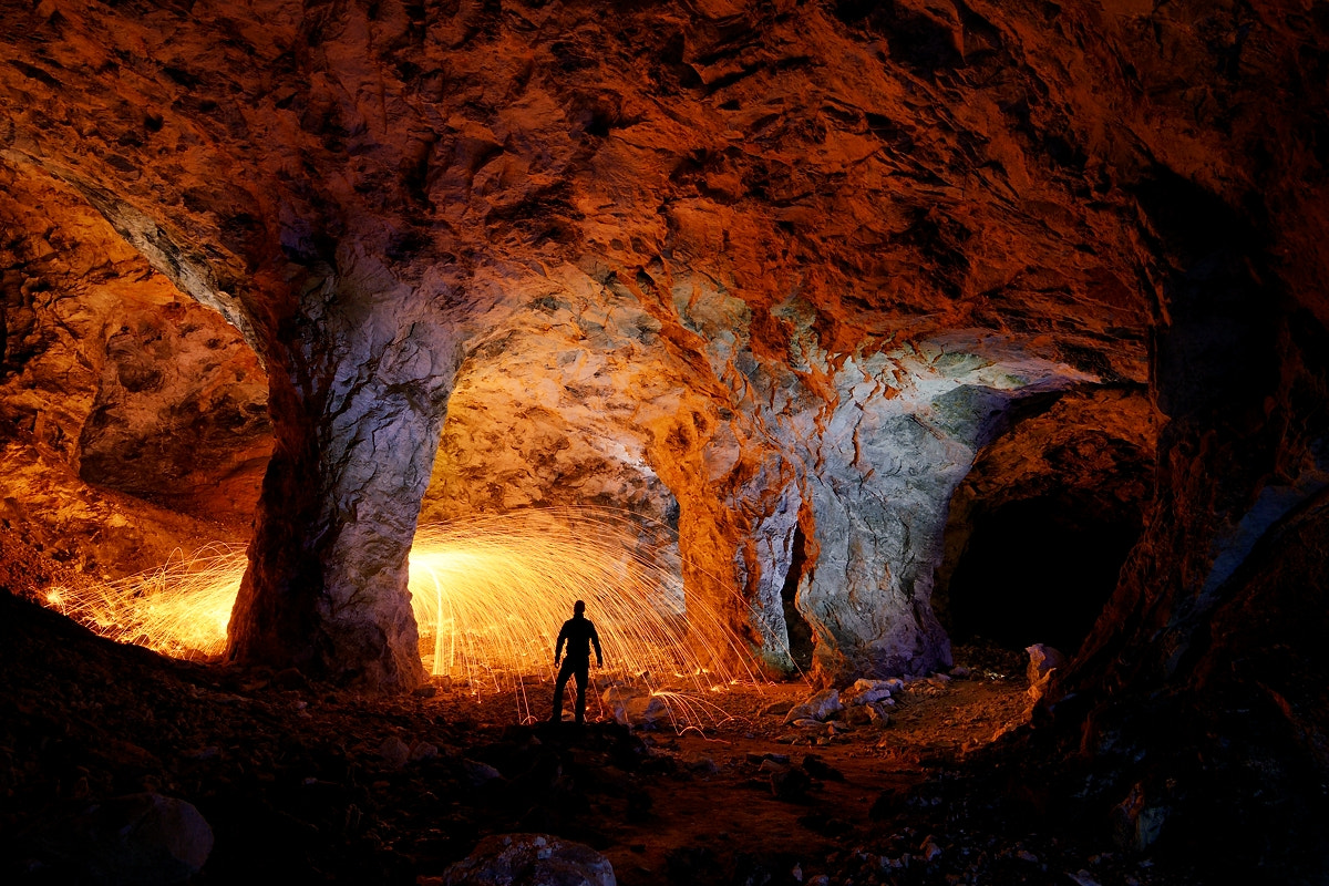 Nikon D800 sample photo. Fiery cave photography