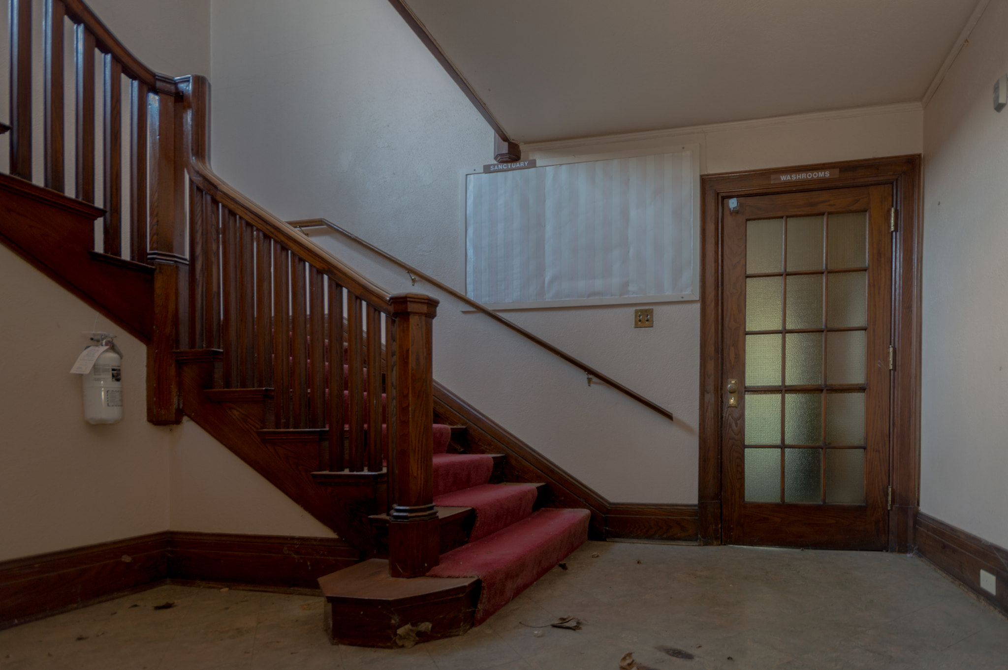 Nikon D3200 + Sigma 10-20mm F4-5.6 EX DC HSM sample photo. Abandoned ontario church stairs foyer photography
