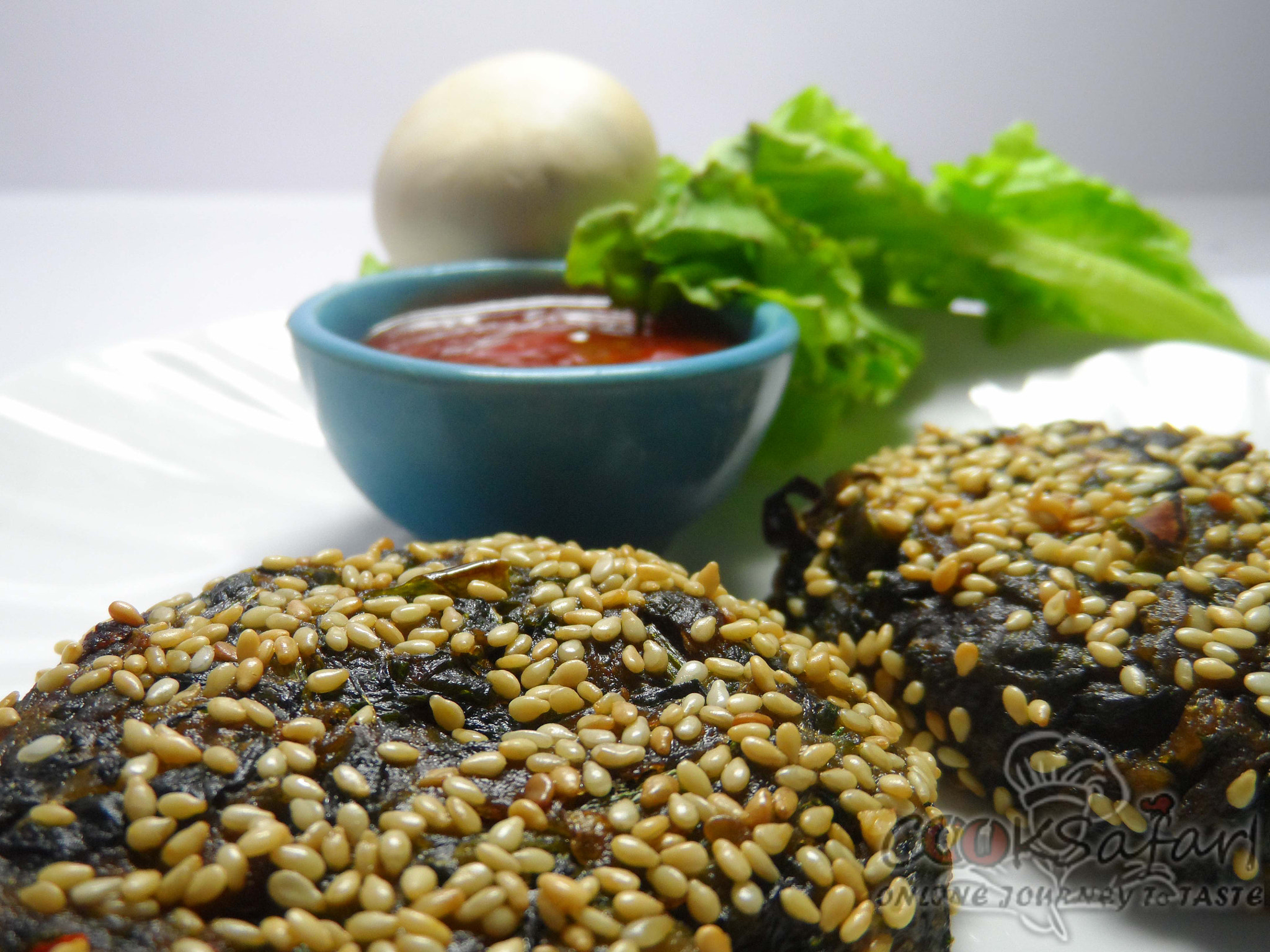 Samsung WB150 / WB150F / WB152 / WB152F / WB151 sample photo. Baked spinach and sesame patties recipe photography