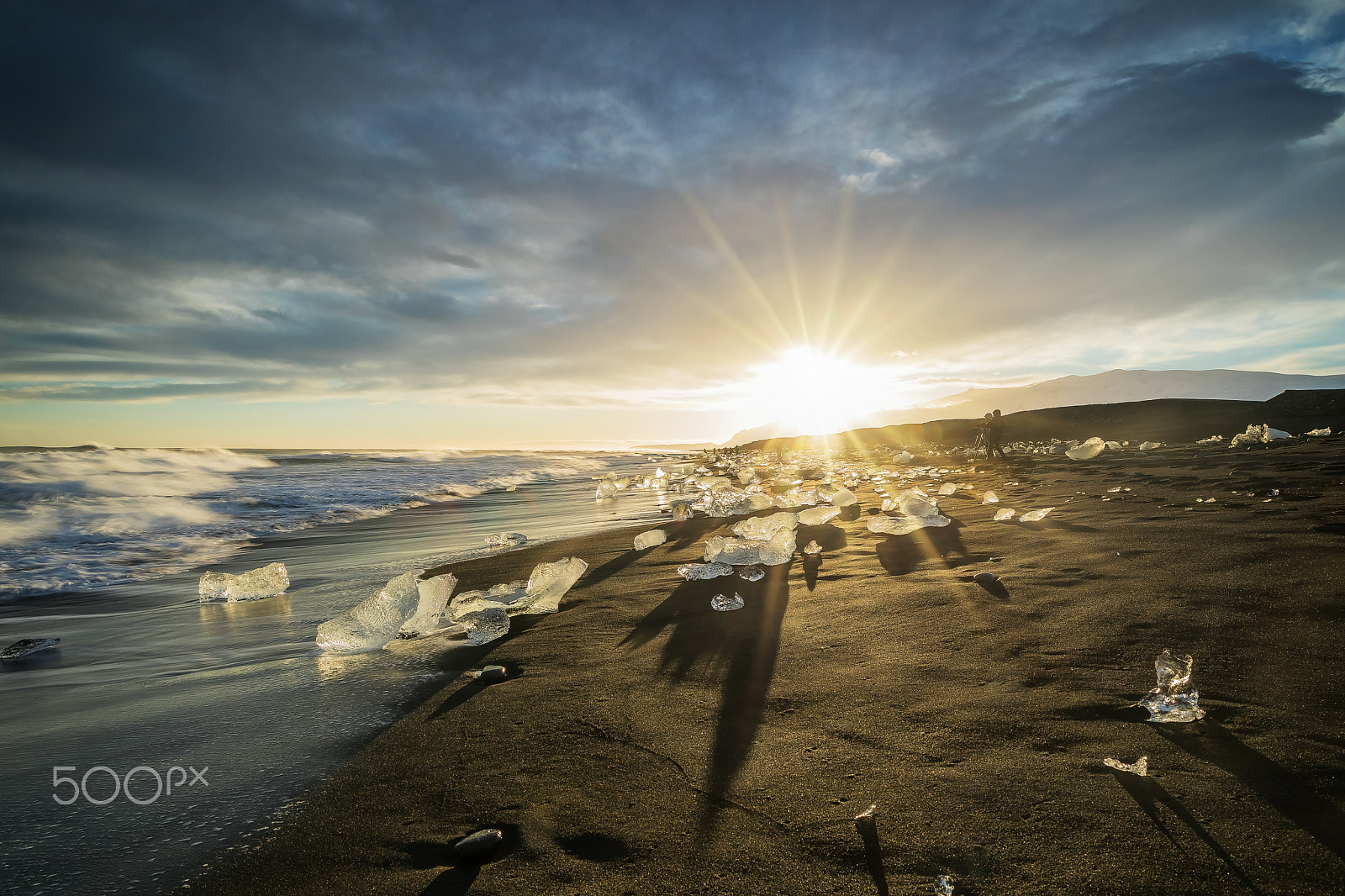 Canon EOS 5D Mark IV sample photo. Sunset at black sand beach, iceland photography