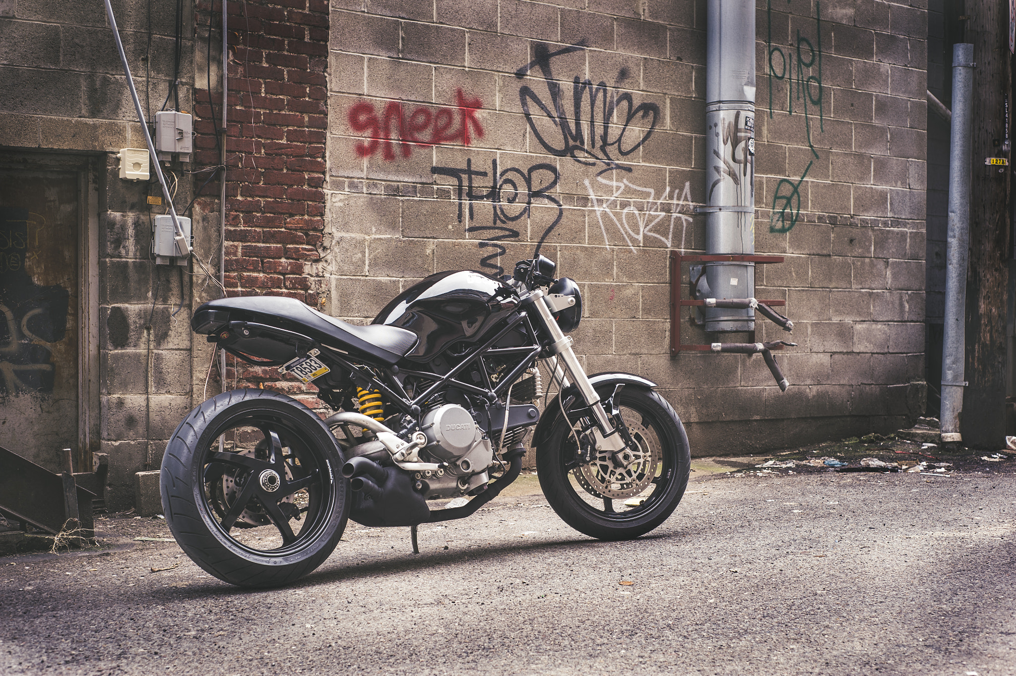 Nikon D700 + Nikon AF Nikkor 50mm F1.8D sample photo. Ducati monster photography