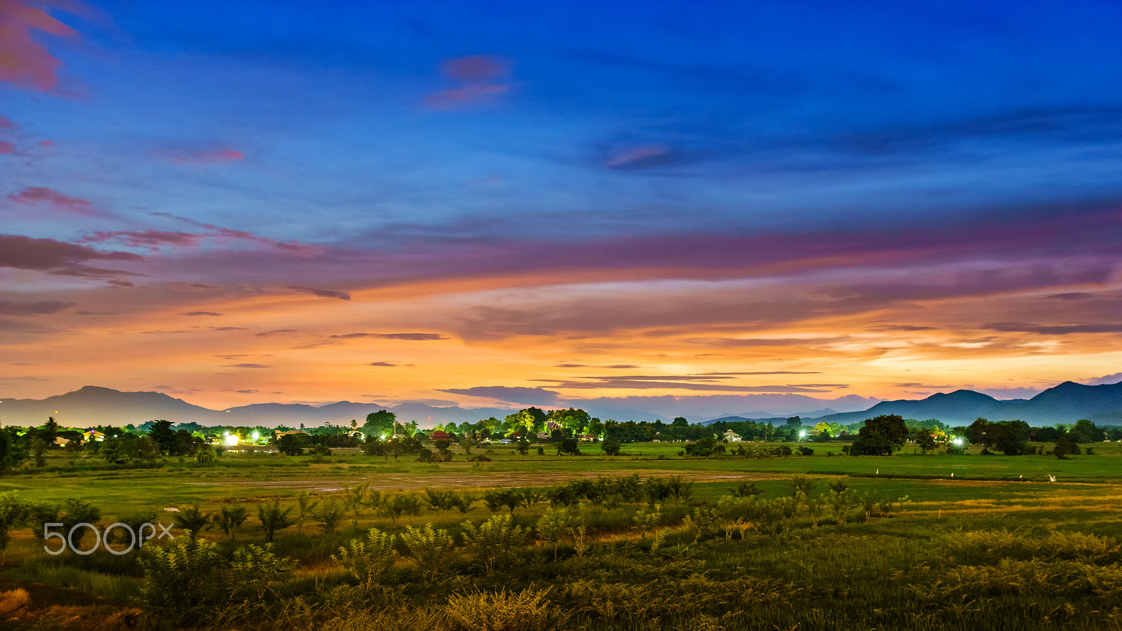 Sony a6000 sample photo. Thailand rual with sunset photography