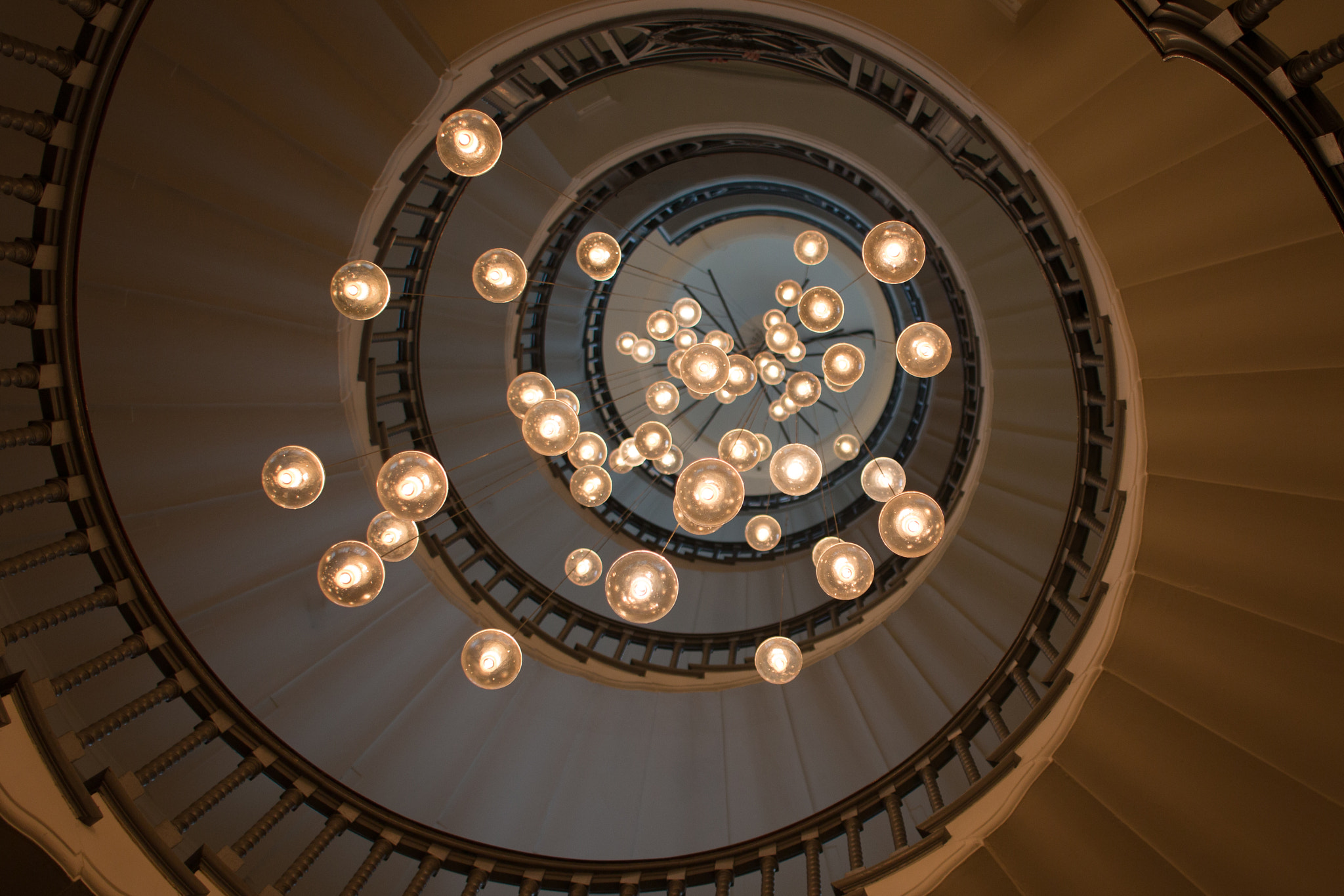 Canon EF-S 24mm F2.8 STM sample photo. Cecil brewer spiral staircase london photography