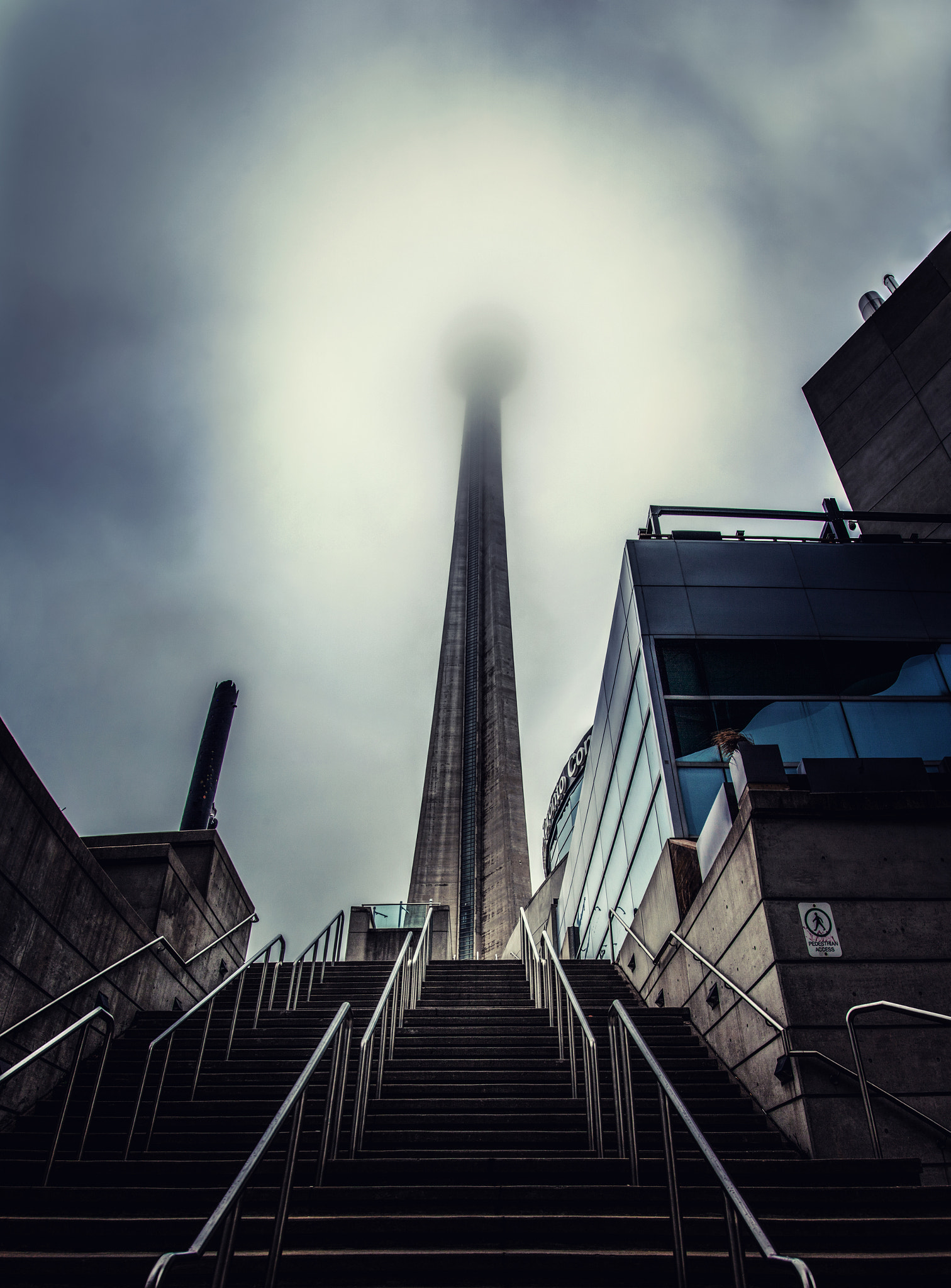 Canon EOS 5D Mark II sample photo. Cn tower stairs photography