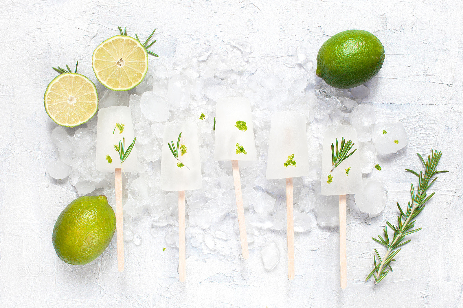 Nikon D700 sample photo. Lime lollies with zest, limes and rosemary on the ice photography