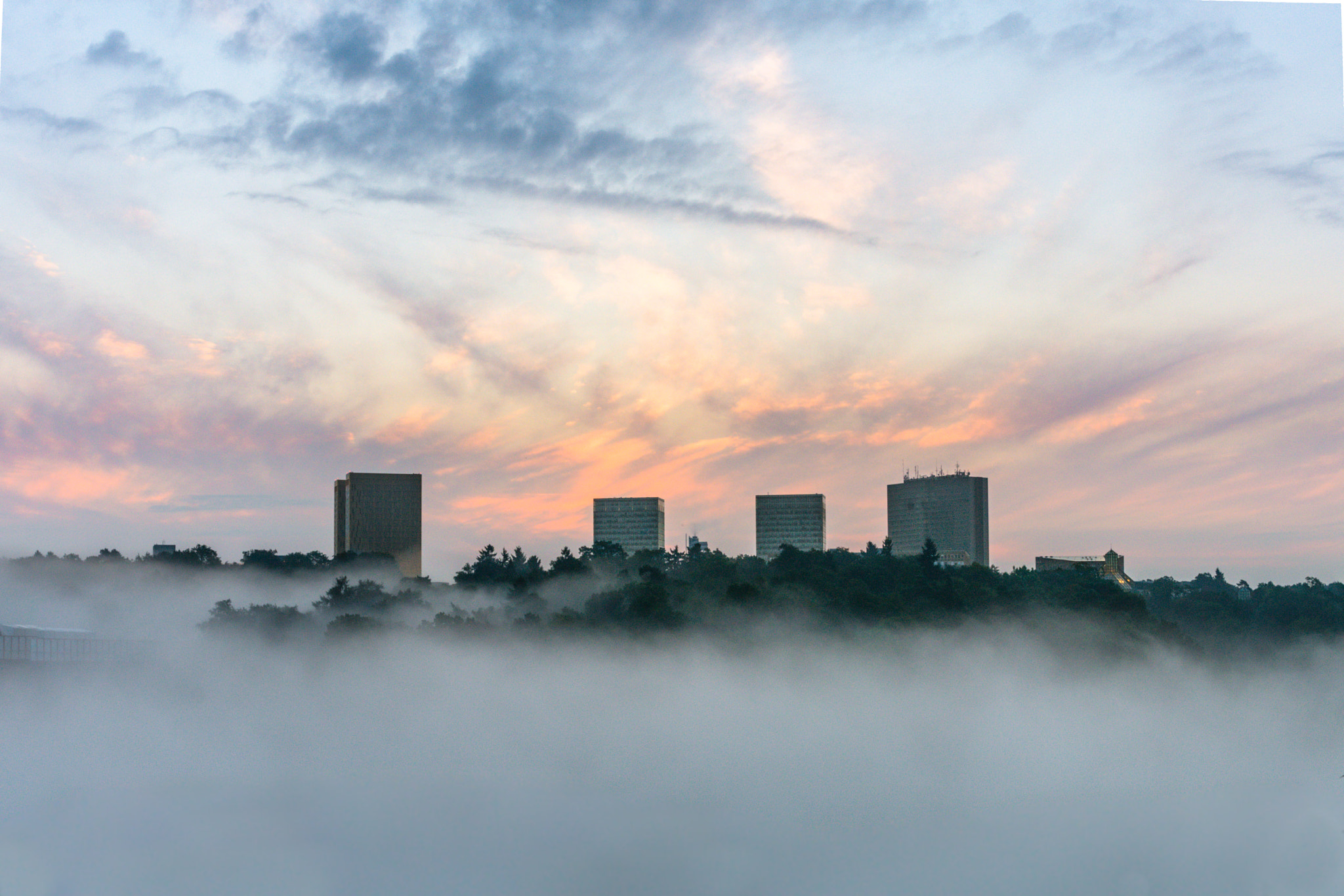 Nikon D7200 sample photo. Kirchberg in the morning fog photography
